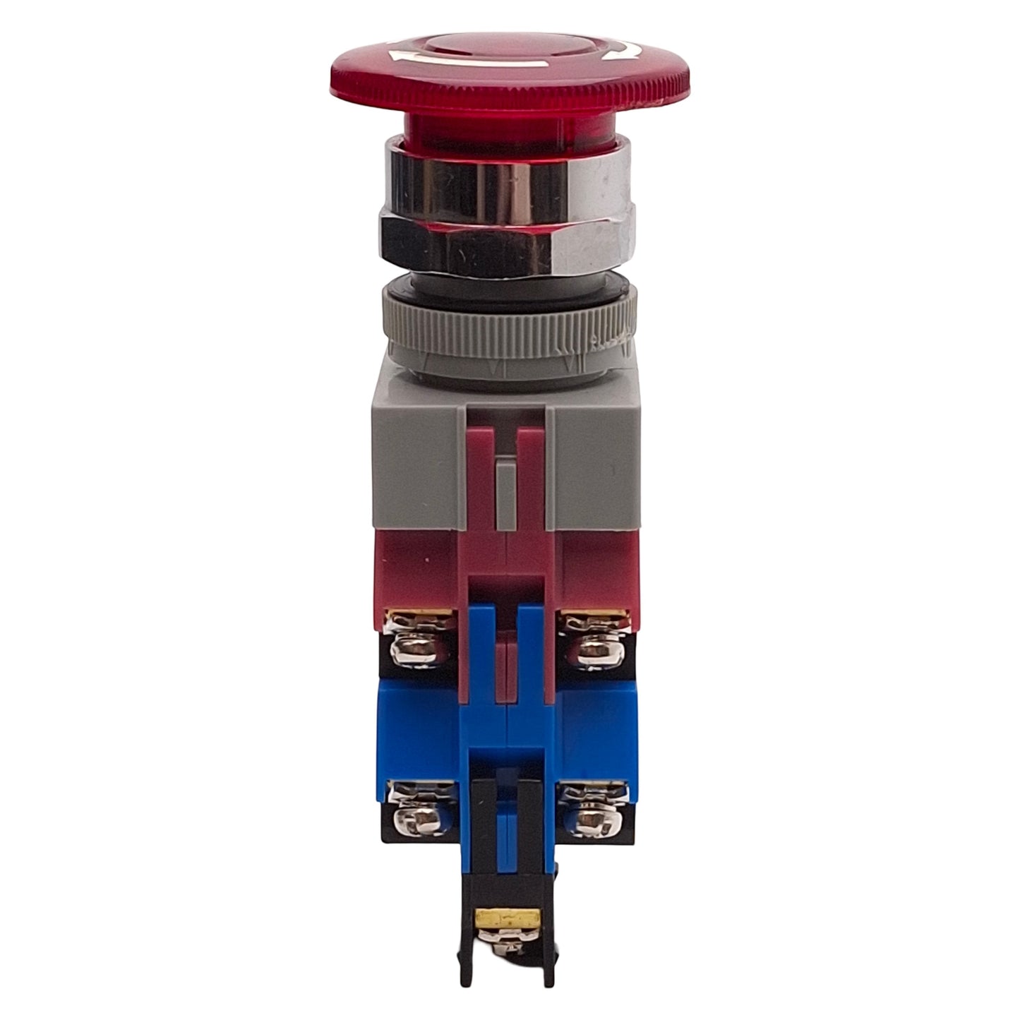 Used Idec AVLW49922D-R-24V Illuminated E-Stop, Twist-Release, 2NO+2NC, 10A 600V