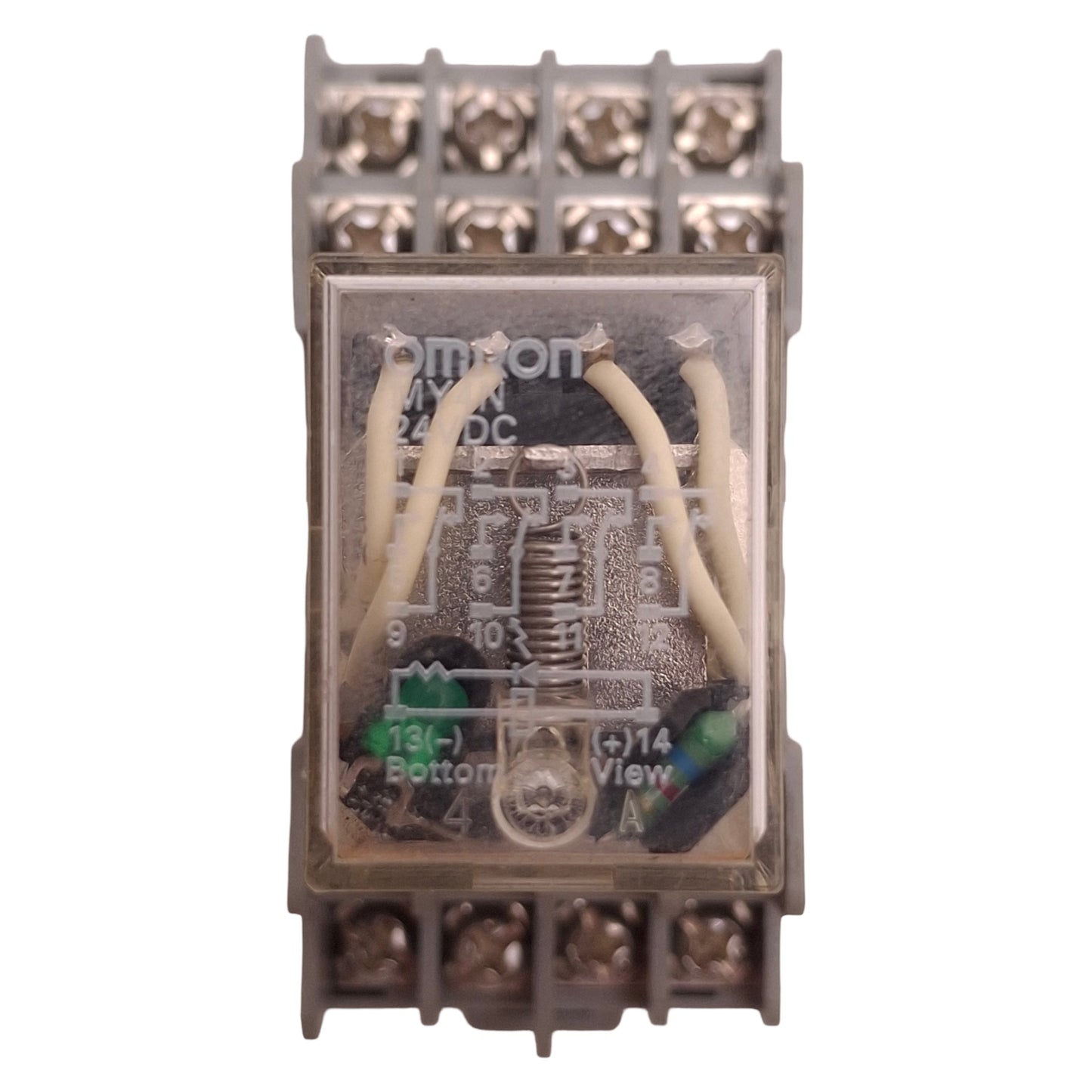 Used Lot of 5 Omron MY4N 24DC Power Relay 4PDT, 250VAC/125VDC, 3A, 24VDC Coil