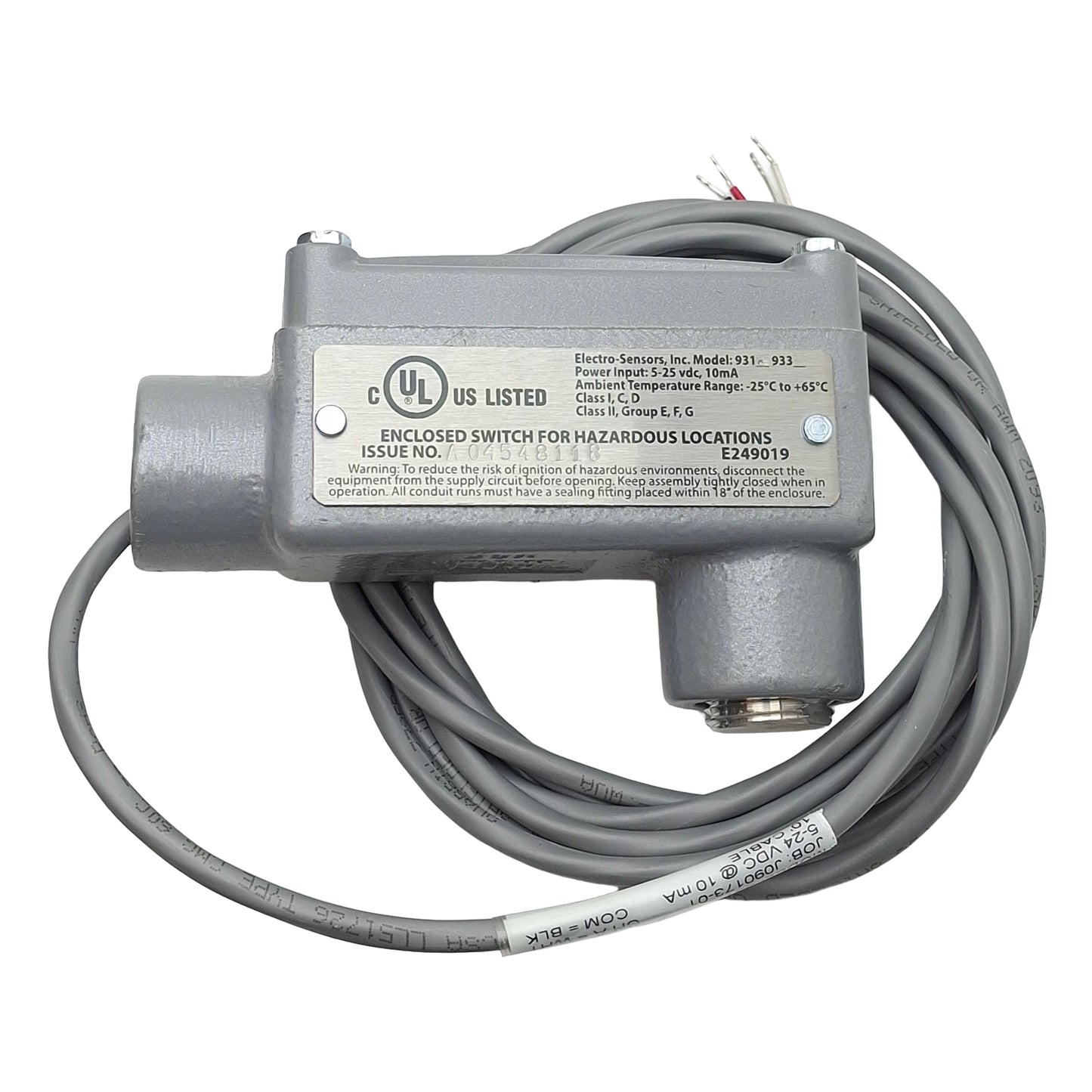 New – Open box Electro-Sensors 775-093100 Hall Effect Sensor, NPN, 1500ft Range, 5-24VDC 10mA