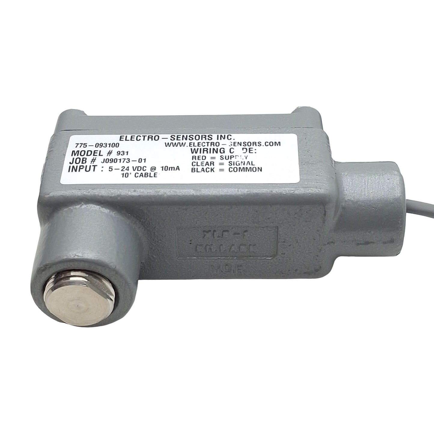 New – Open box Electro-Sensors 775-093100 Hall Effect Sensor, NPN, 1500ft Range, 5-24VDC 10mA