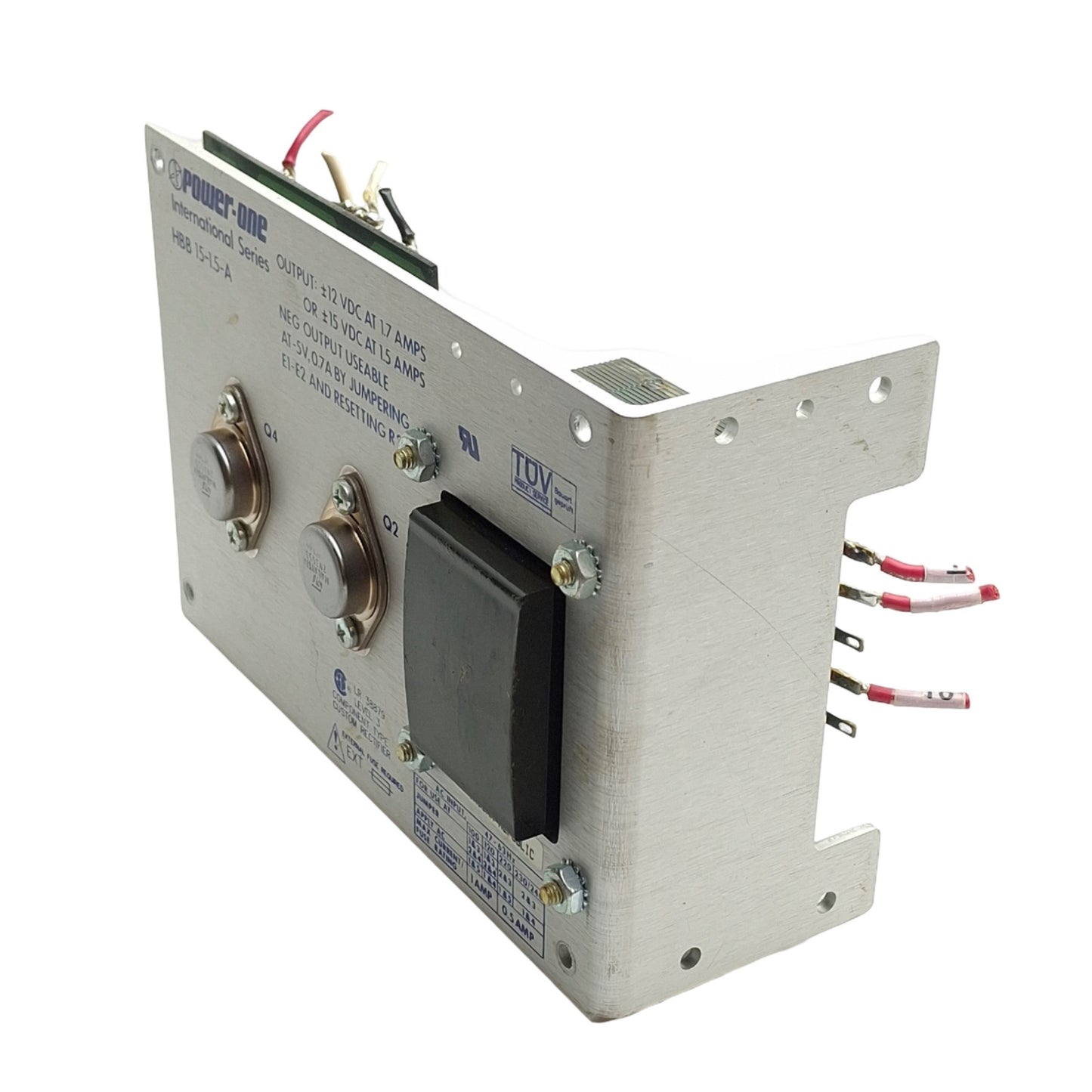 Used Power One HBB 15-1.5-A Power Supply 87-264VAC Input, 2 Channel, 12V & -5VDC 1.7A