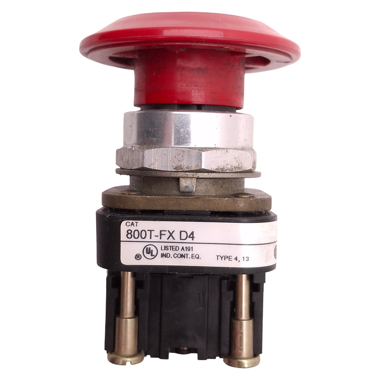 Used Allen Bradley 800T-FX D4 Maintained Red E-Stop Button ø30mm, 1NCLB, 600VAC 10A