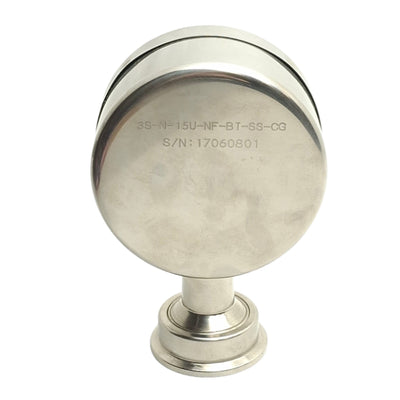 Used Chicago Stainless 3S-N-15U-NF-BT-SS-CG Sani-Flow Gauge, 30in/Hg to 60Psi