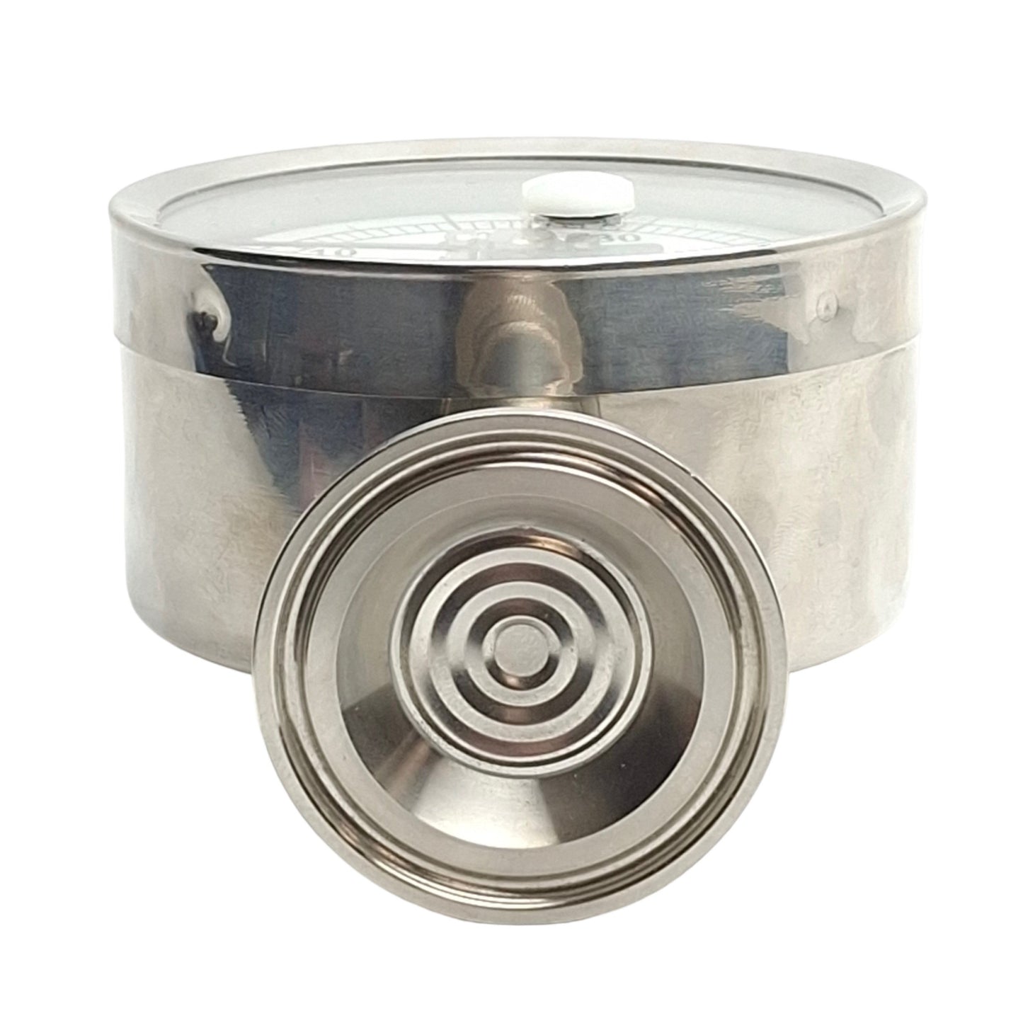 Used Chicago Stainless 3S-N-15U-NF-BT-SS-CG Sani-Flow Gauge, 30in/Hg to 60Psi