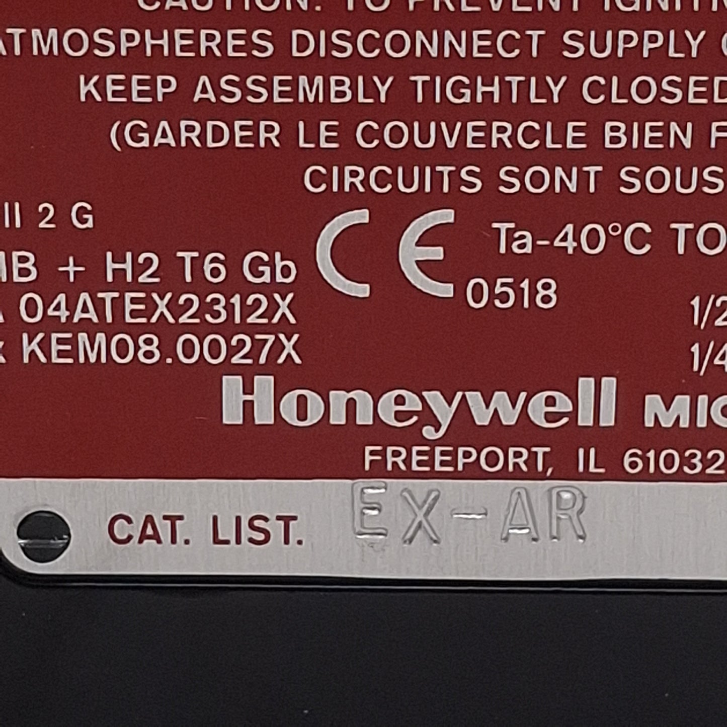 New Honeywell EX-AR Explosion Proof Limit Switch, SPDT, 15A 480VAC/250VDC, 1/2" NPT