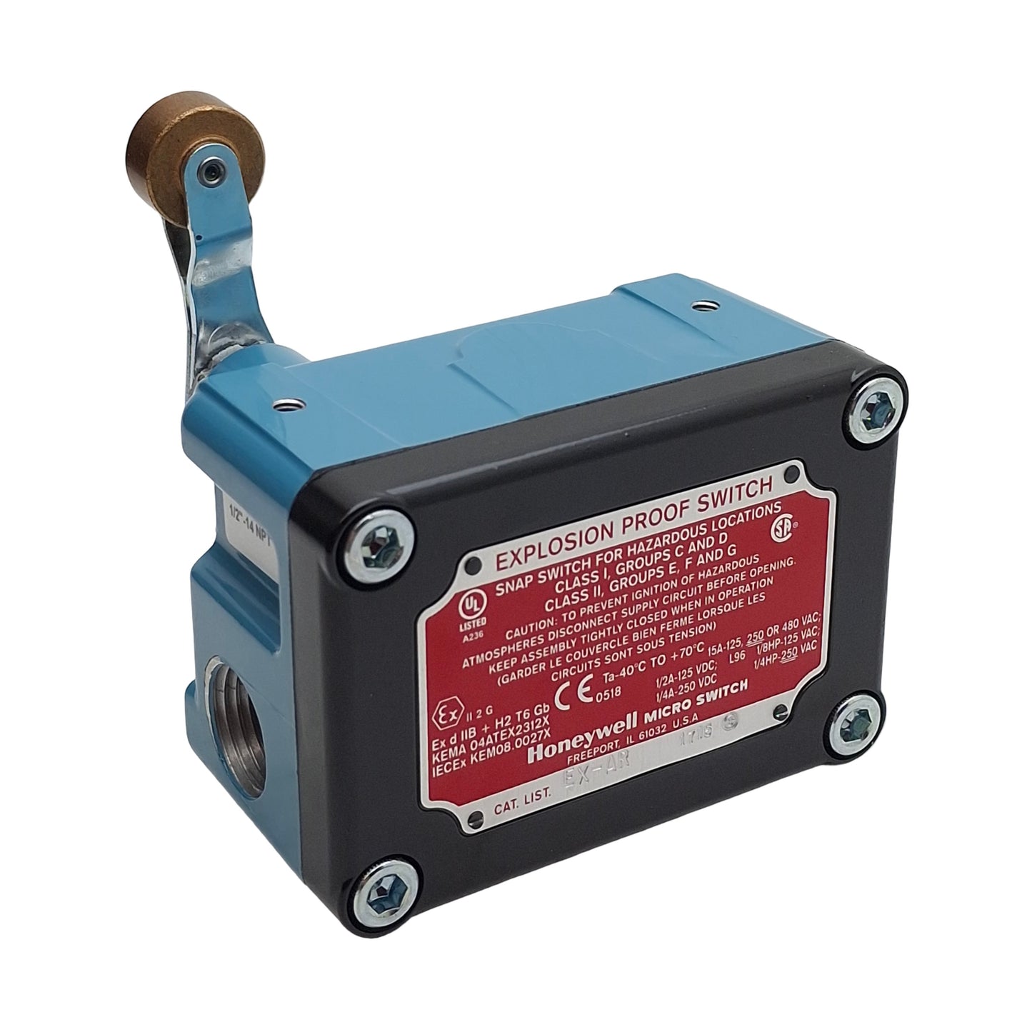 New Honeywell EX-AR Explosion Proof Limit Switch, SPDT, 15A 480VAC/250VDC, 1/2" NPT