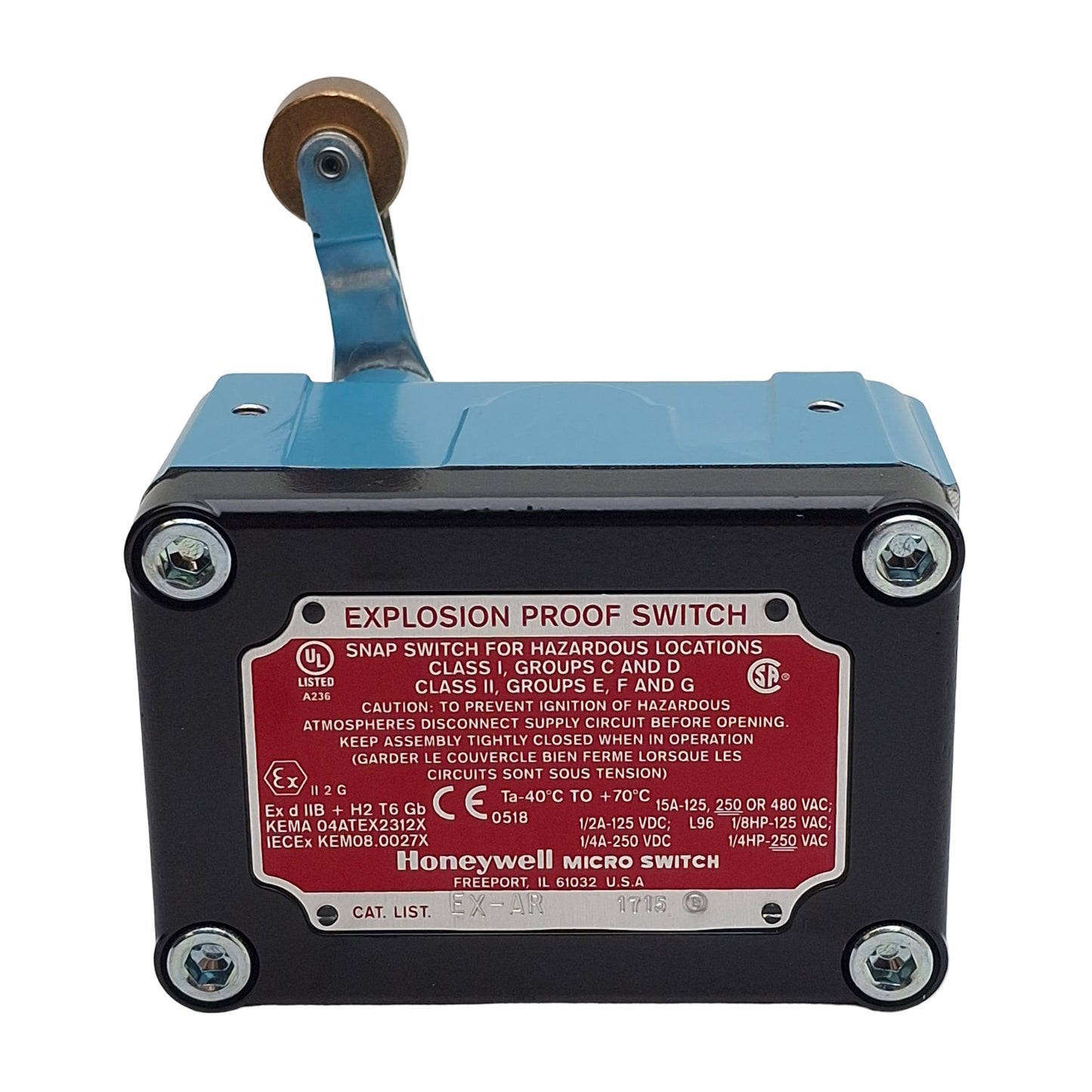 New Honeywell EX-AR Explosion Proof Limit Switch, SPDT, 15A 480VAC/250VDC, 1/2" NPT