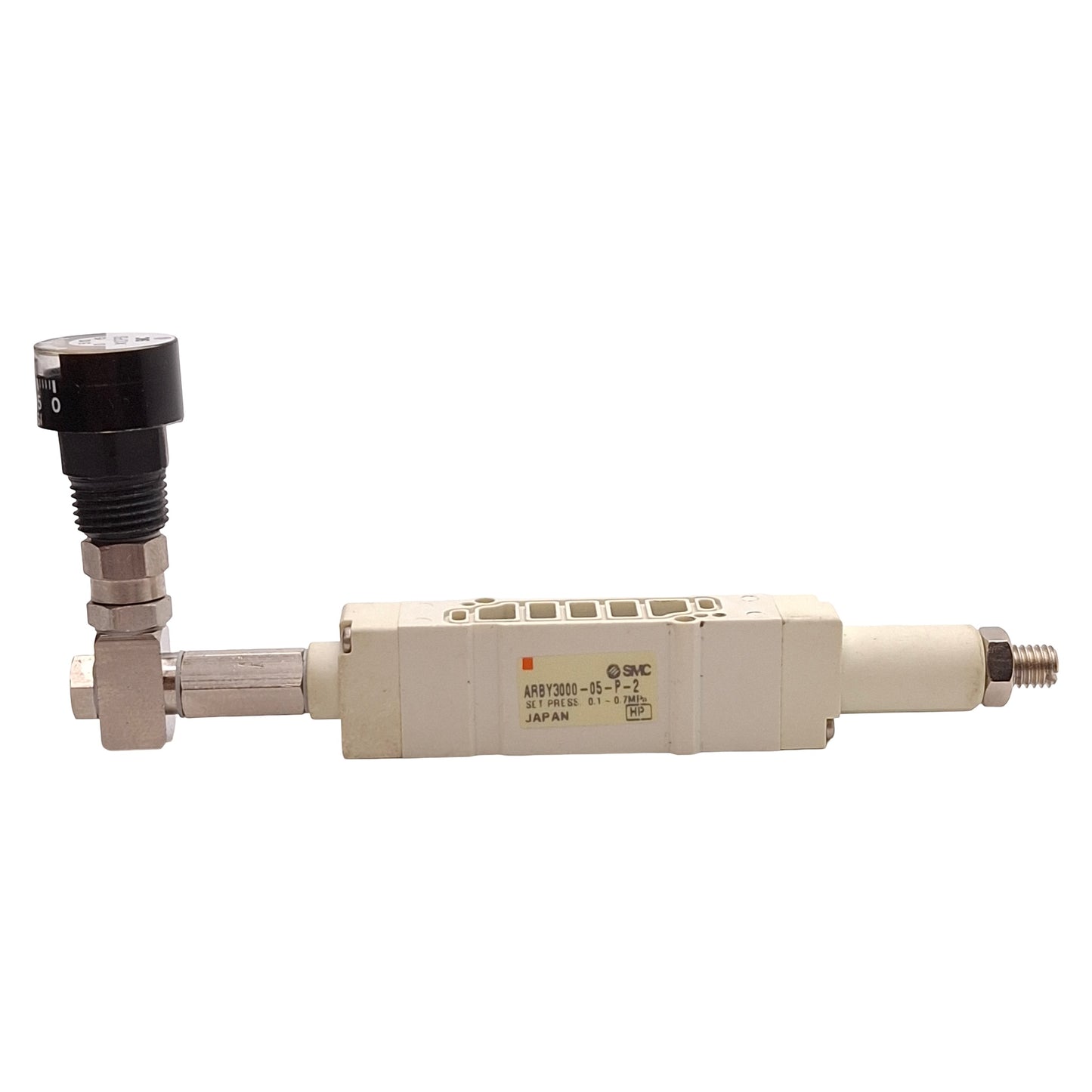 Used SMC ARBY3000-05-P-2 SY3000 Solenoid Interface Regulator w/ Gauge, 0.1-0.7MPa Set