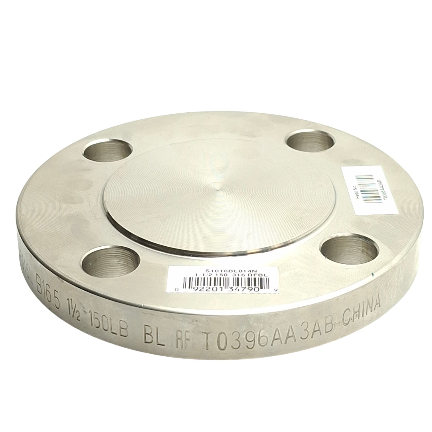Used ASC S1016BL014N SCI Stainless Steel Flange, #150 Blind Raised Face, 1-1/2in Size