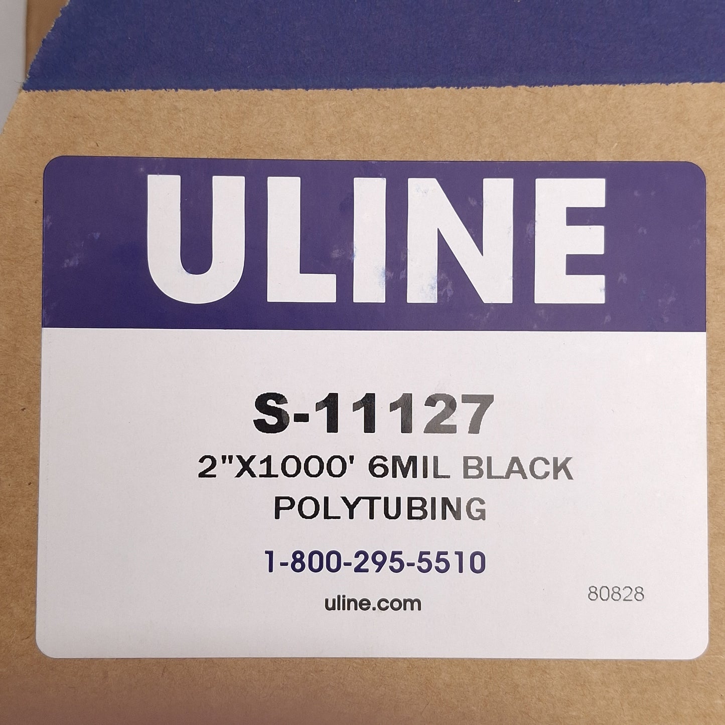 New ULINE S-11127 Black Polyurethane Tubing Roll, 6 Mil, 2in Wide x 1000ft Long
