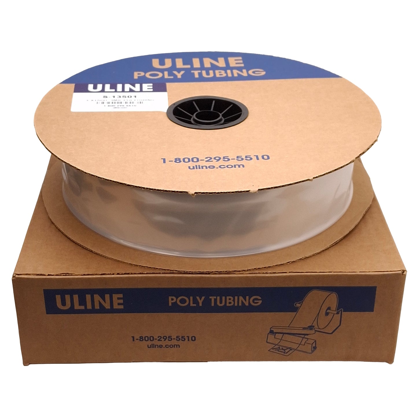 New ULINE S-13501 Clear Polyurethane Tubing Roll, 3Mil, 3in Wide x 1500ft Long