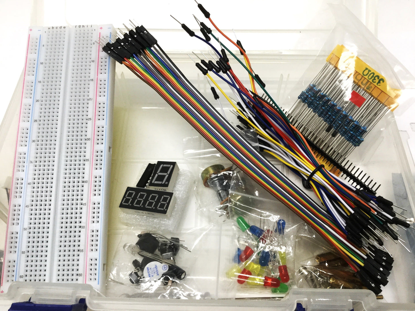 New – Open box Kit of Components Compatible with Arduino UNO; Sensors, Servos, LEDs, LCD, etc.