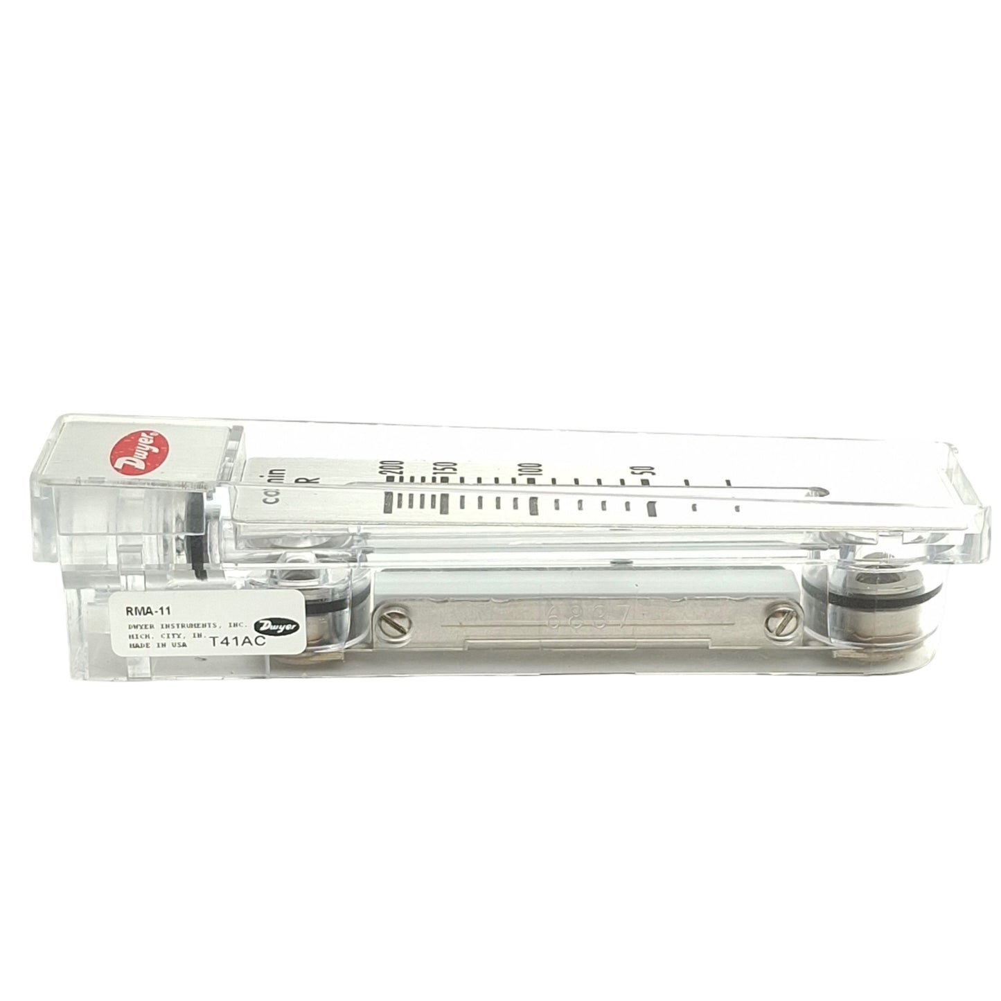 Used Dwyer RMA-11 Rate-Master Flow Meter, 30-200CC/Min Air, 1/8in NPT, 100psi