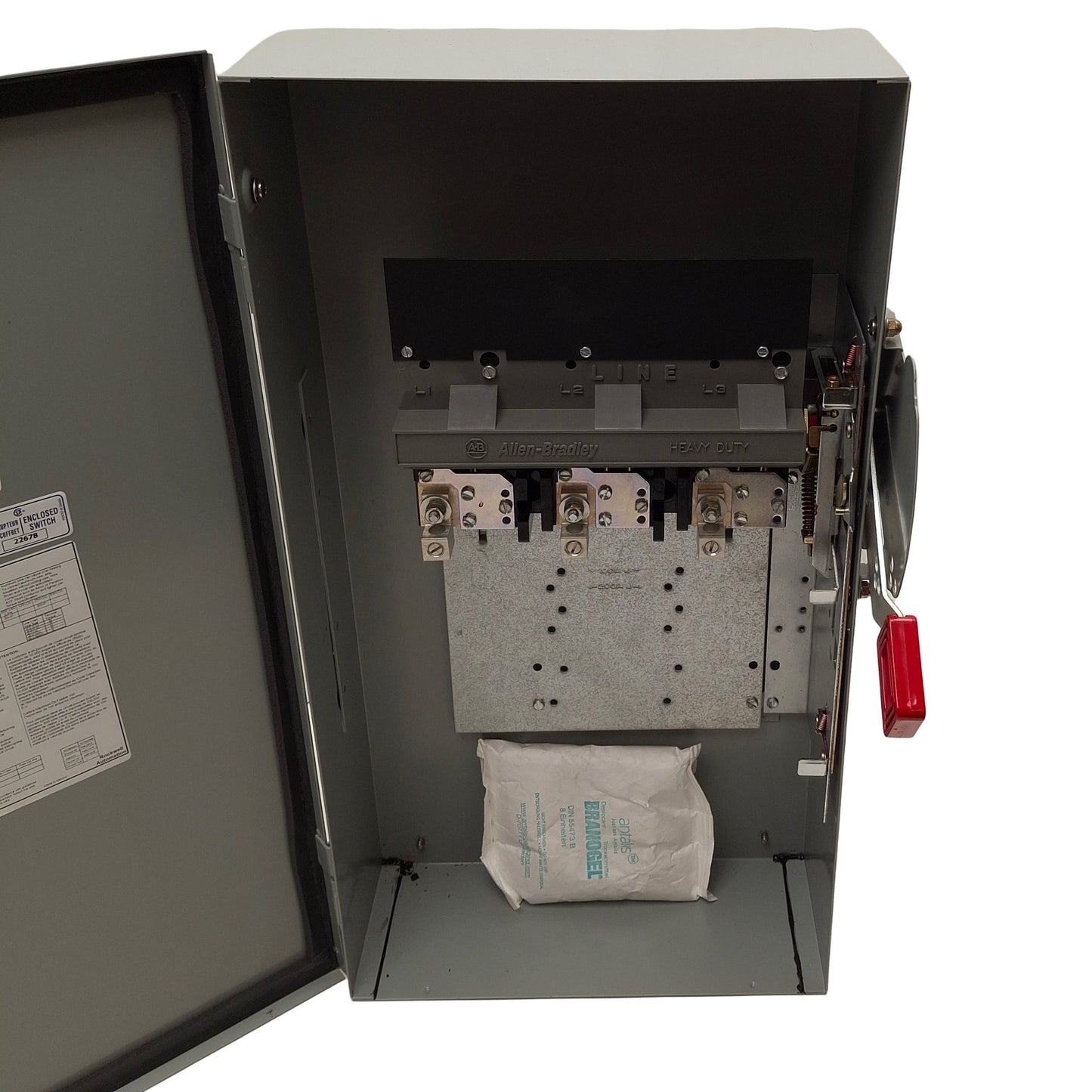 New – Open box Allen Bradley 1494H-DF3N Heavy Duty Safety Switch, 3-Pole, 100A 600VAC/250VDC