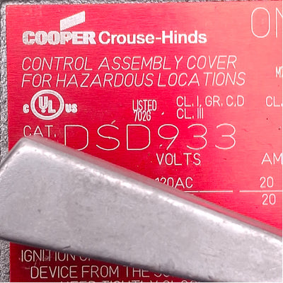 Used Cooper Crouse-Hinds DSD933 Explosion Proof Snap Switch 1-Pole, 120/270VAC, 20A