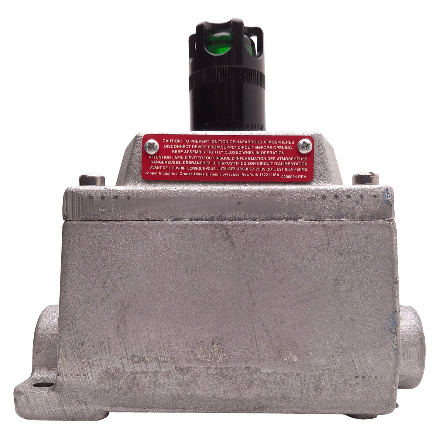 Used Cooper Crouse-Hinds DS441 Explosion Proof Green LED Pilot Light 120VAC, 3/4" Hub