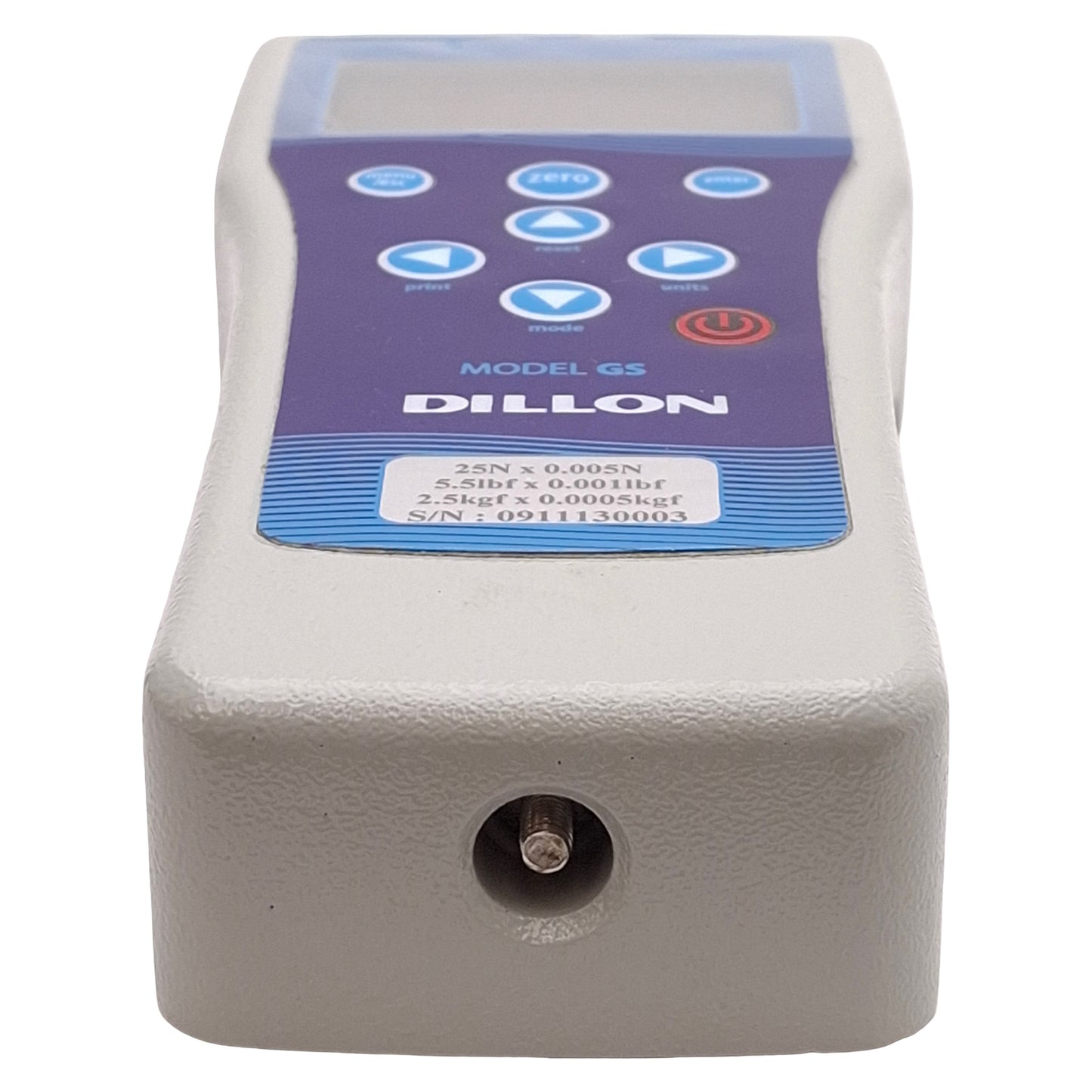 Used Dillon 36316-0136 GS Digital Force Gauge, 25N Capacity, 0.005N Resolution, RS232