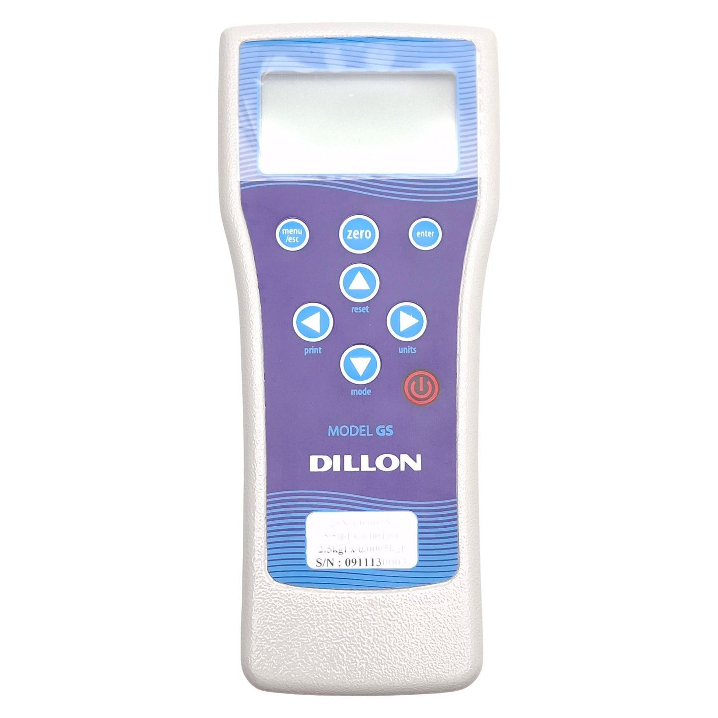 Used Dillon 36316-0136 GS Digital Force Gauge, 25N Capacity, 0.005N Resolution, RS232