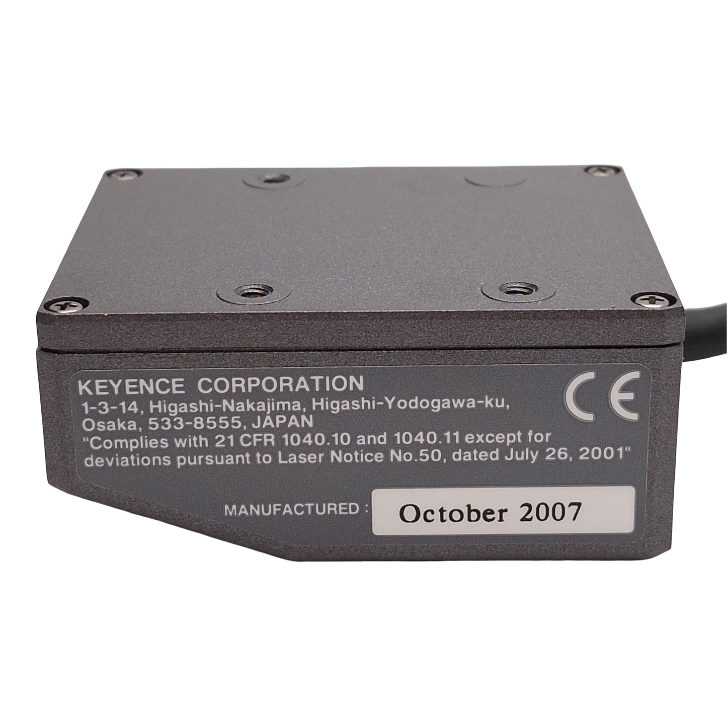 Used Keyence SR-500 High-Resolution Compact 2D Code Reader, RS-232C D-Sub 9-Pin, 5VDC