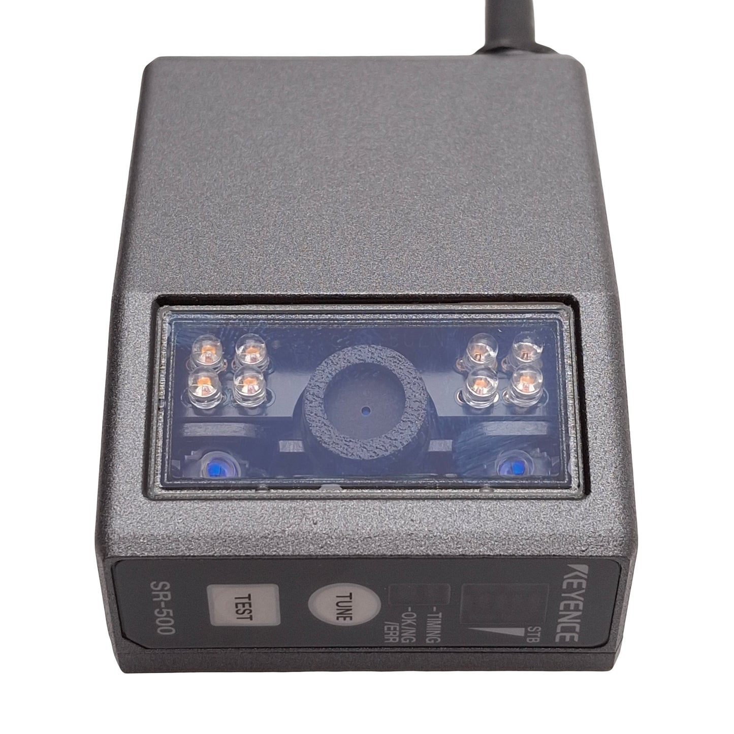 Used Keyence SR-500 High-Resolution Compact 2D Code Reader, RS-232C D-Sub 9-Pin, 5VDC