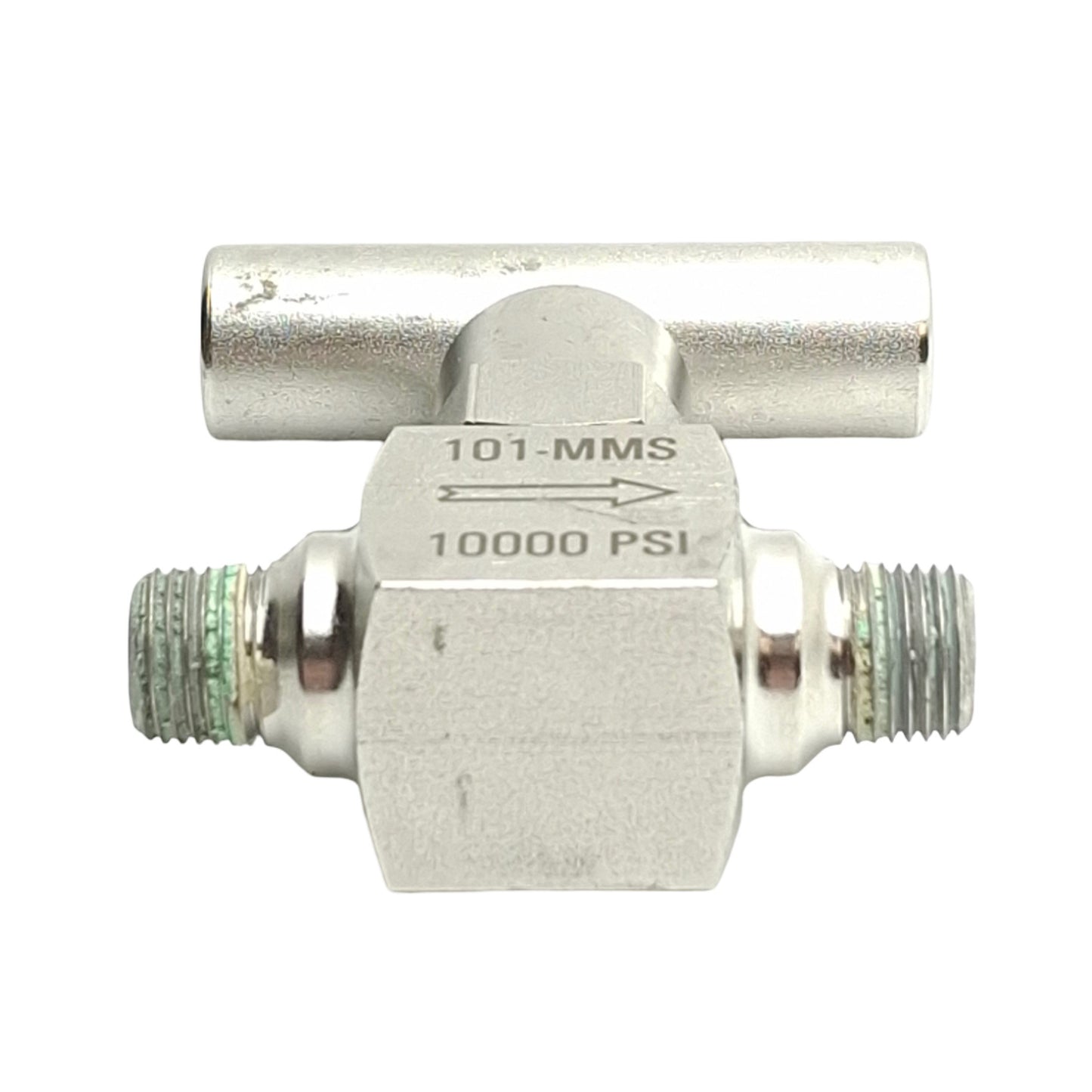 Used Noshok 101-MMS Stainless Steel Needle Valve, 1/8in NPT Male, 10000Psi