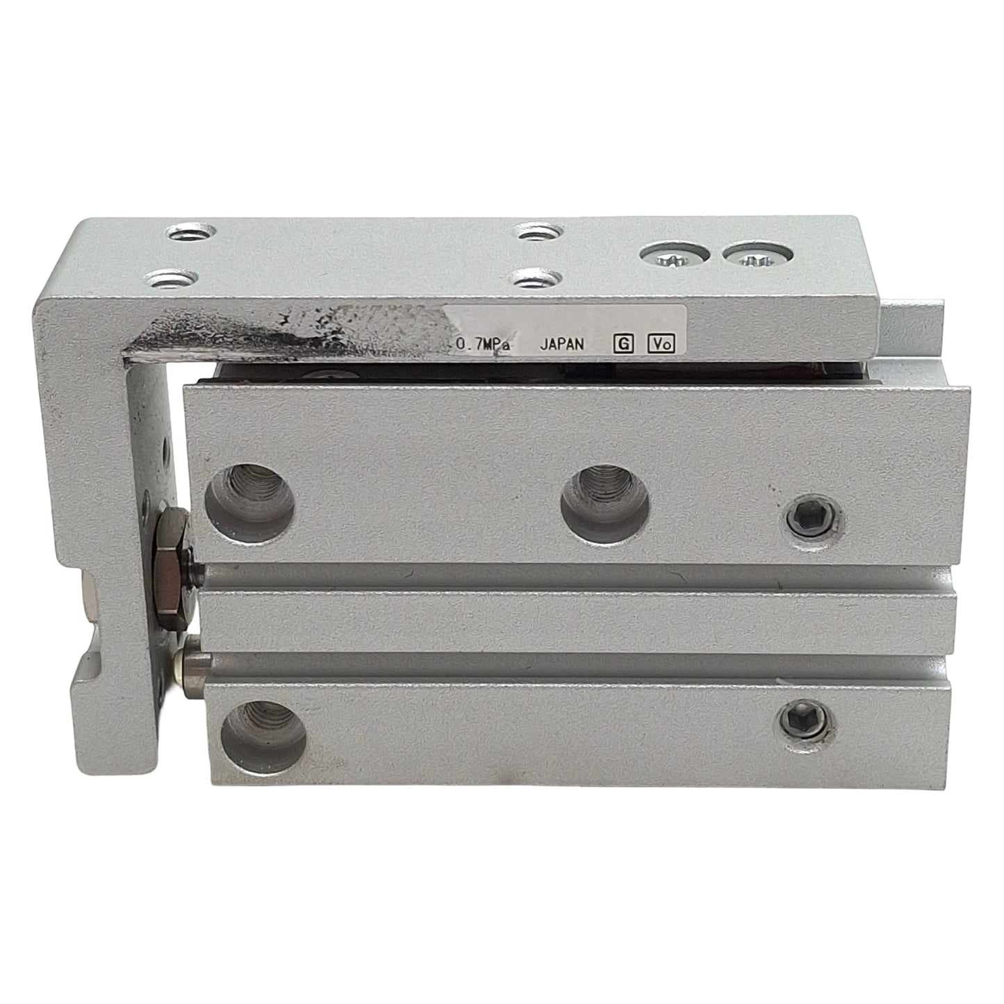 Used SMC MXH10-30 Compact Slide Table, ø10mm Bore, 30mm Stroke, M5 x 0.8, 0.7MPa Max