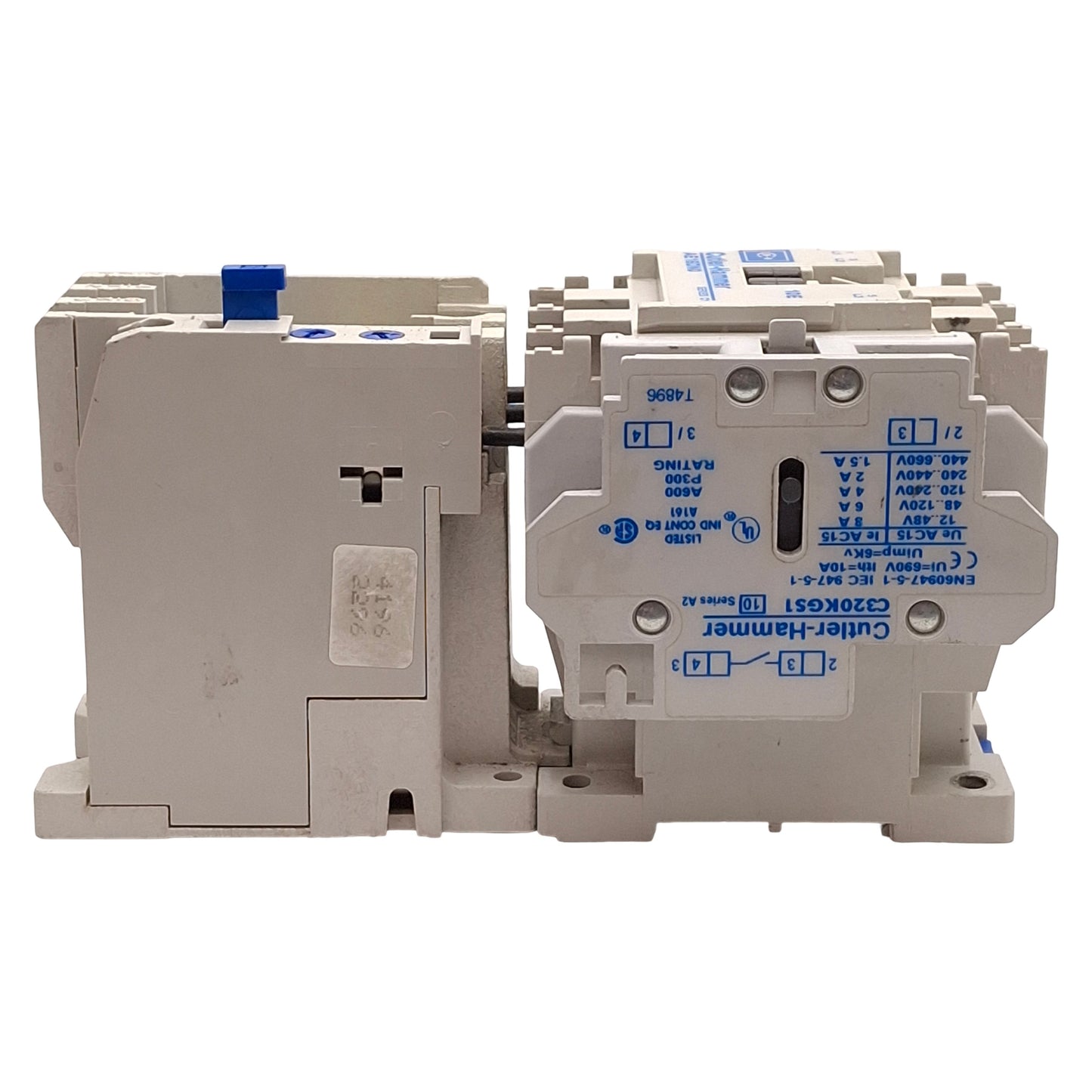 Used Cutler-Hammer AE16DN0 + C306DN3 Contactor, 3P+1NO Aux, 18A 600VAC, 120VAC Coil