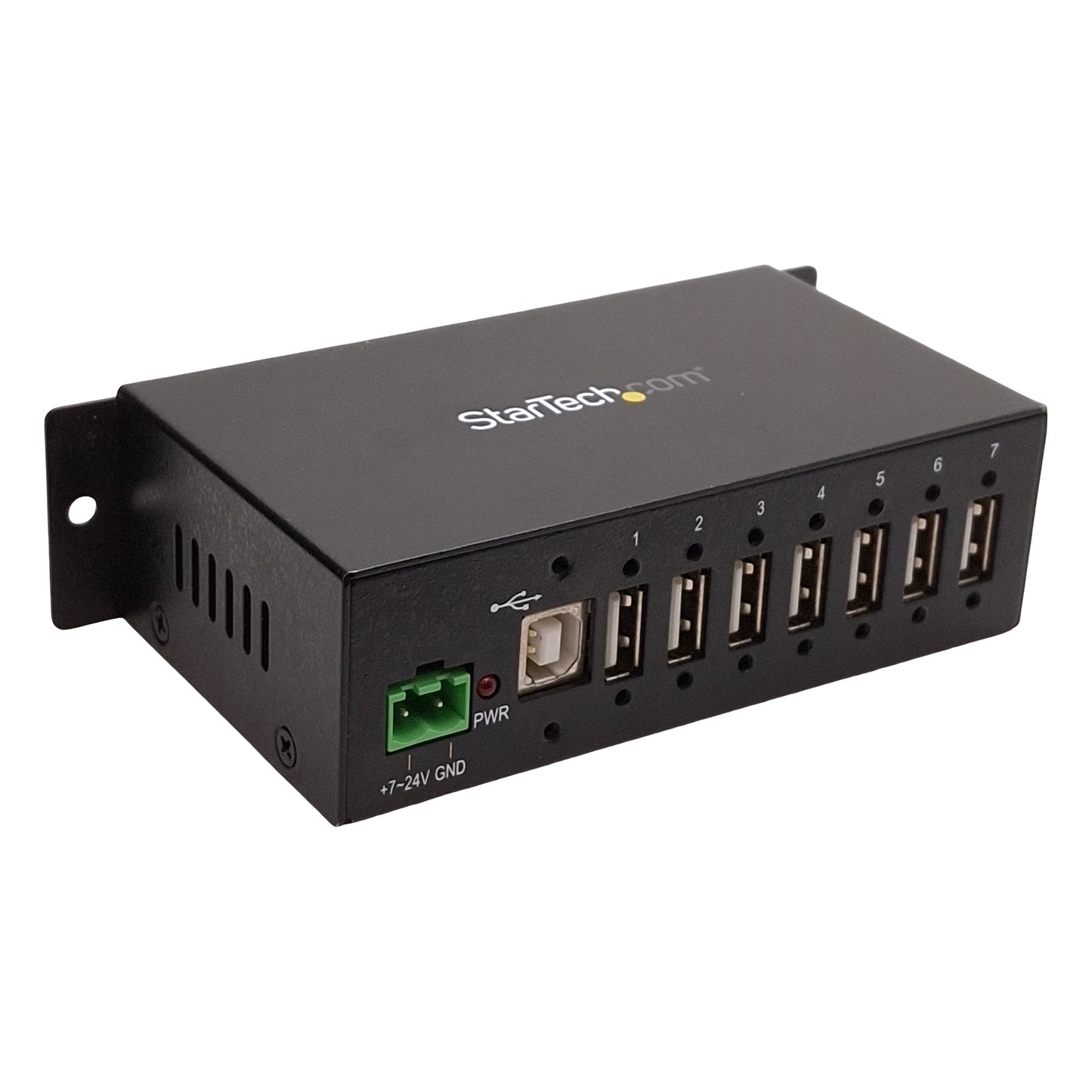 Used Startech ST7200USBM Industrial 7-Port USB 2.0 Hub, (7x) USB-A, (1x) USB-B, 24VDC
