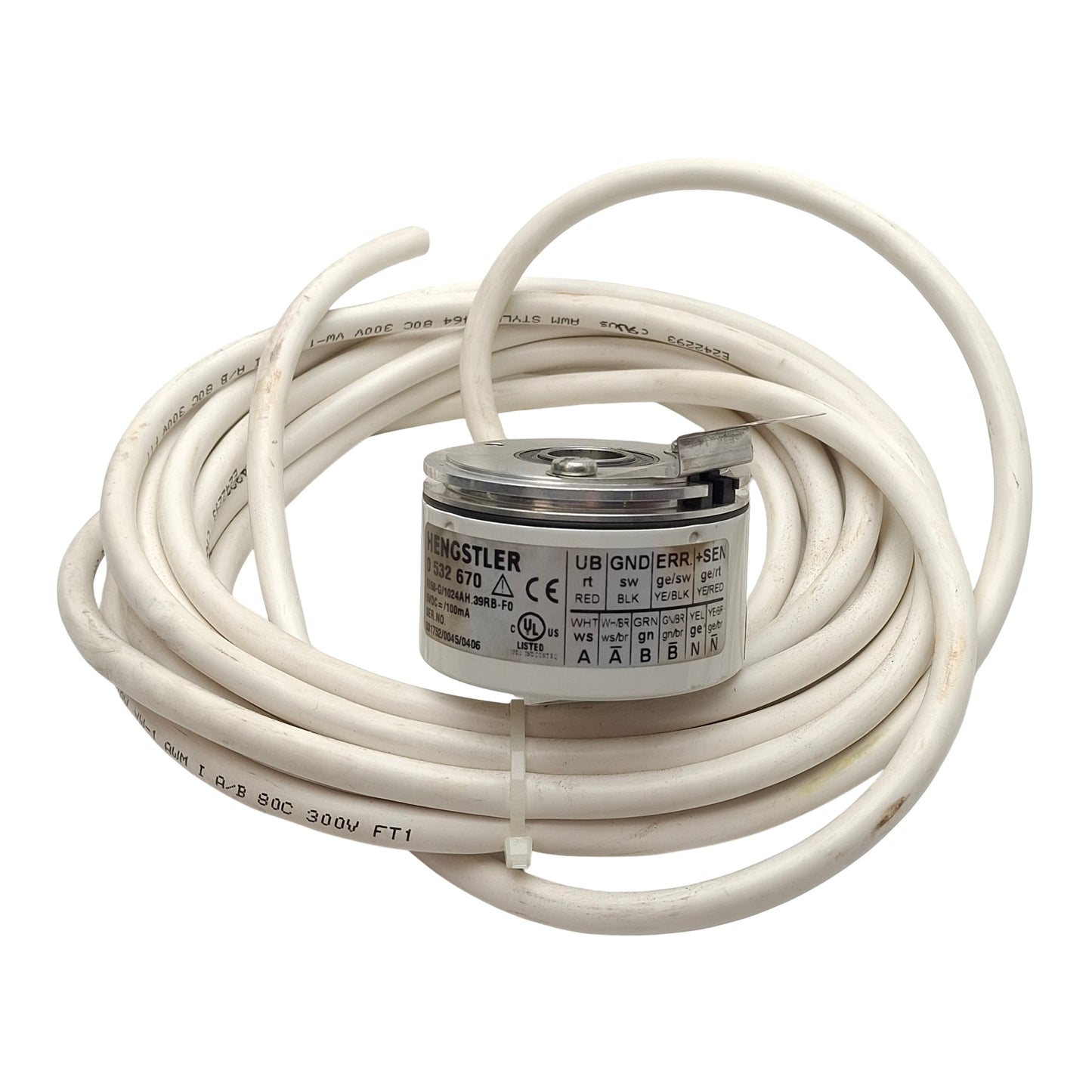 Used Hengstler RI58-G/1024AH.39RB-F0 Incremental Encoder, ø14mm Shaft, 5VDC, 1024PPR