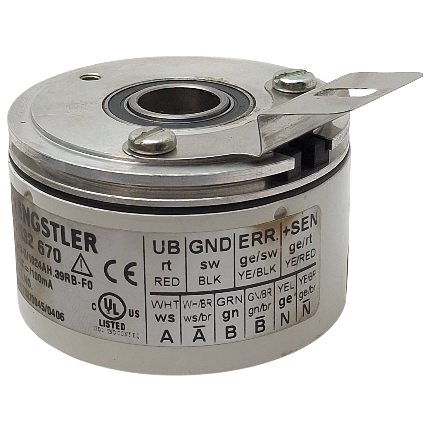 Used Hengstler RI58-G/1024AH.39RB-F0 Incremental Encoder, ø14mm Shaft, 5VDC, 1024PPR