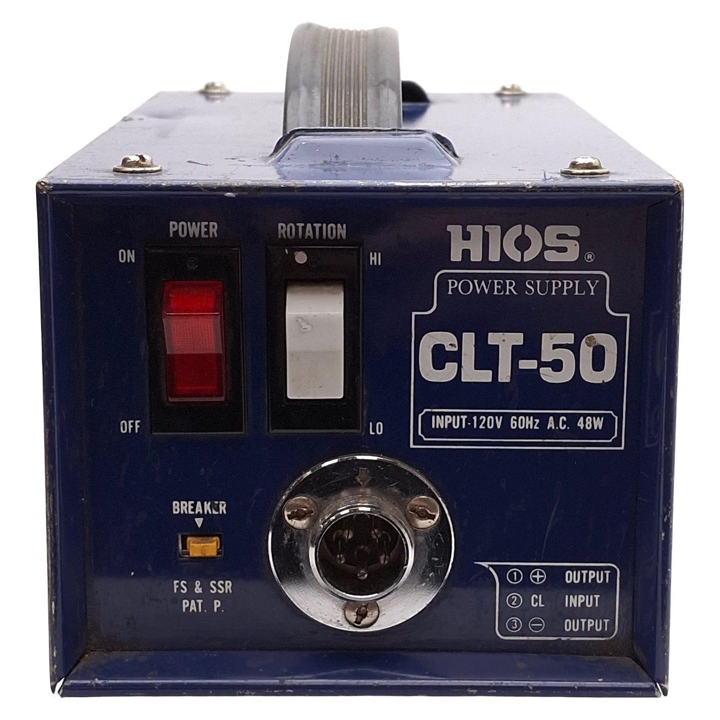 Used HIOS CLT-50 Electric Screwdriver Power Supply, 48W, 120VAC 60Hz, 5-Pin Aviation
