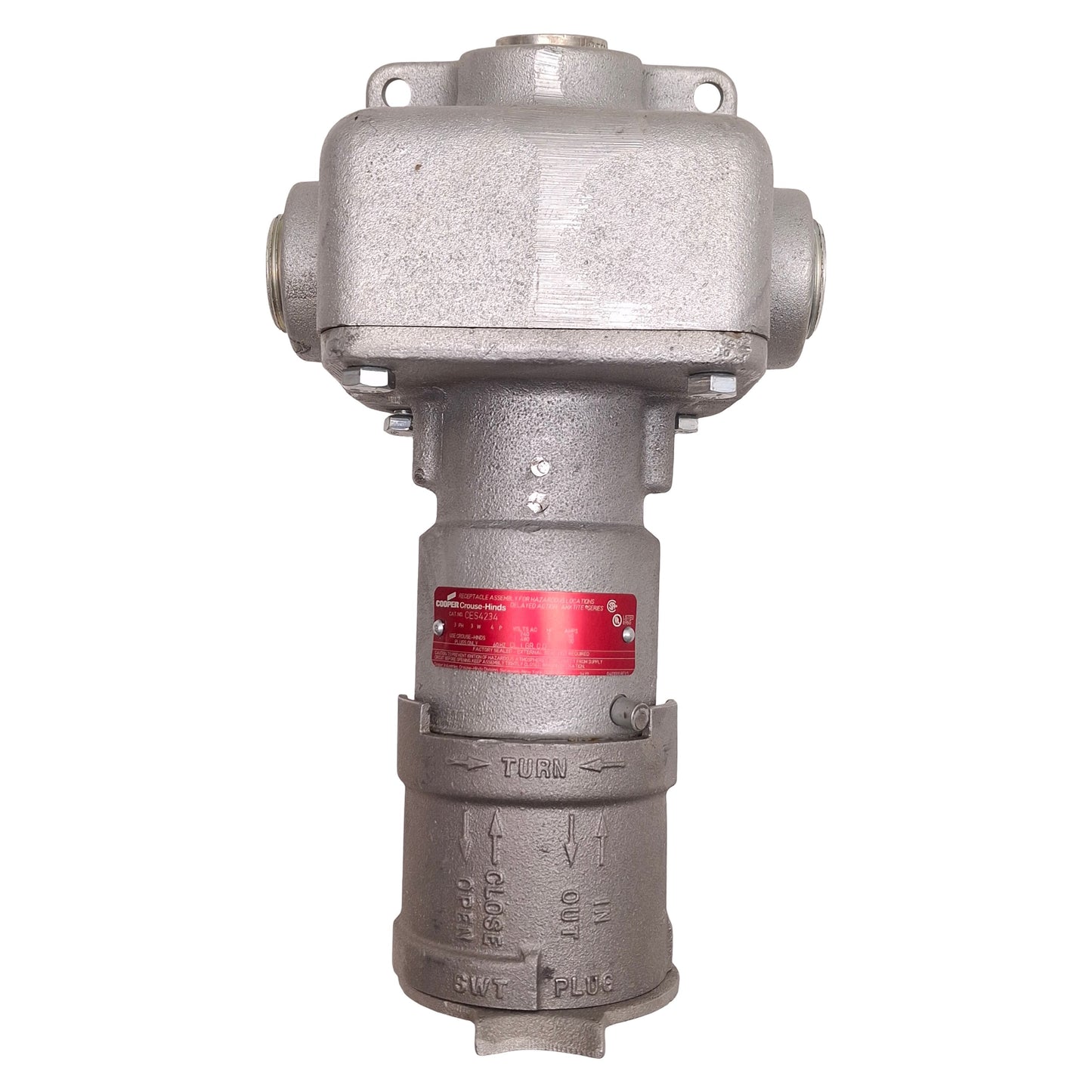 Used Cooper Crouse-Hinds CES4234 Arktite CES Receptacle 120-240VAC/480VDC, 30A/60A