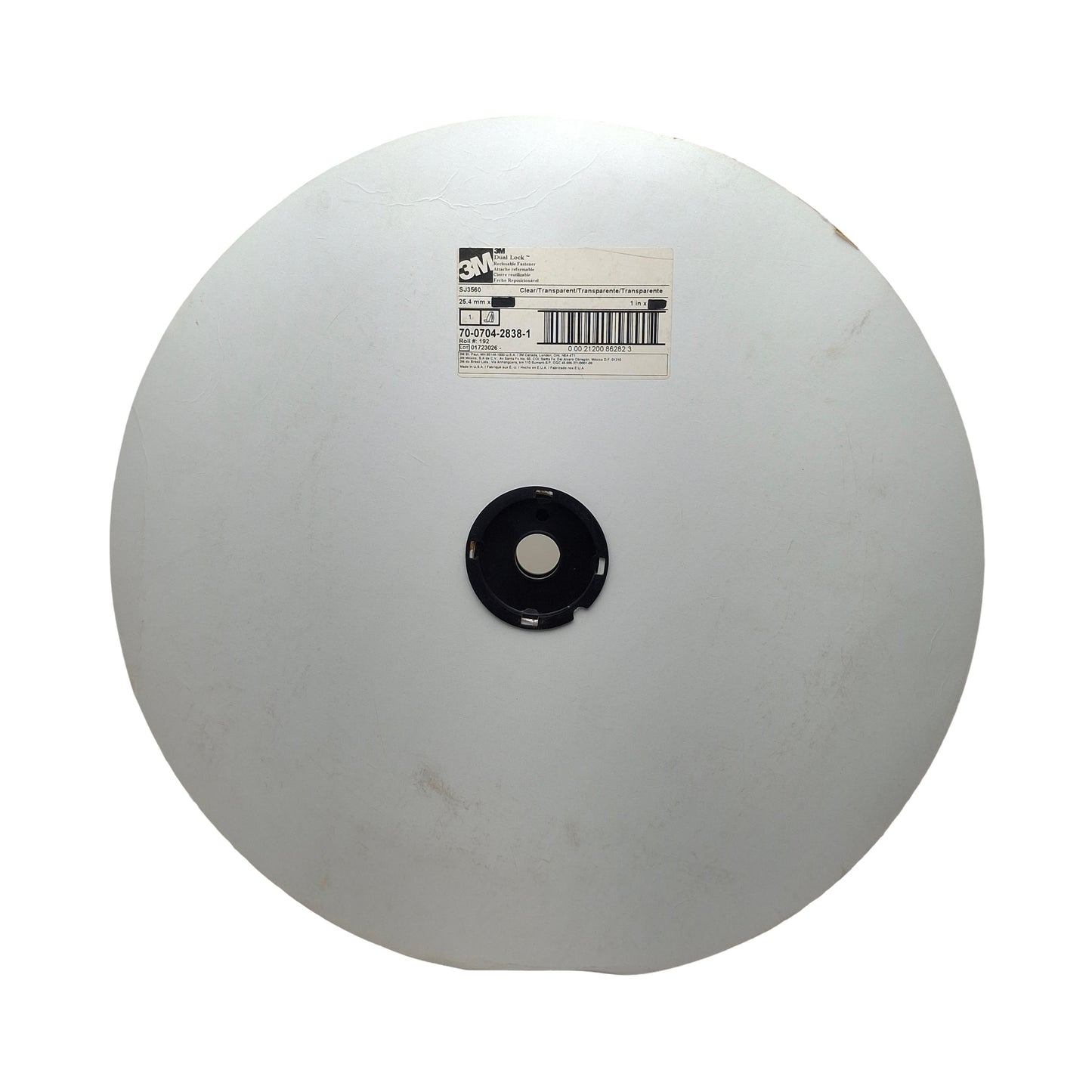 Used 3M Dual Lock 70-0704-2838-1 SJ3560 Reclosable Fastener, Clear, 1in W x 20yd