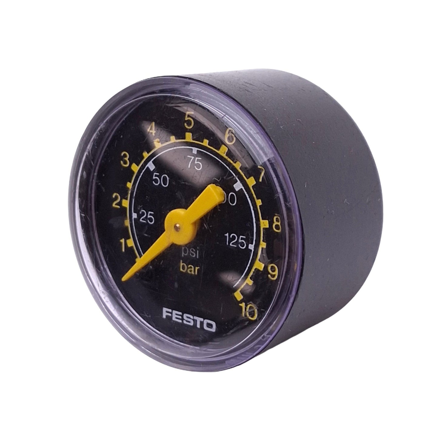 Used Festo MA-40-10-1/8 Air Pressure Gauge, ø40mm, 0-10bar/0-145psi, R 1/8in