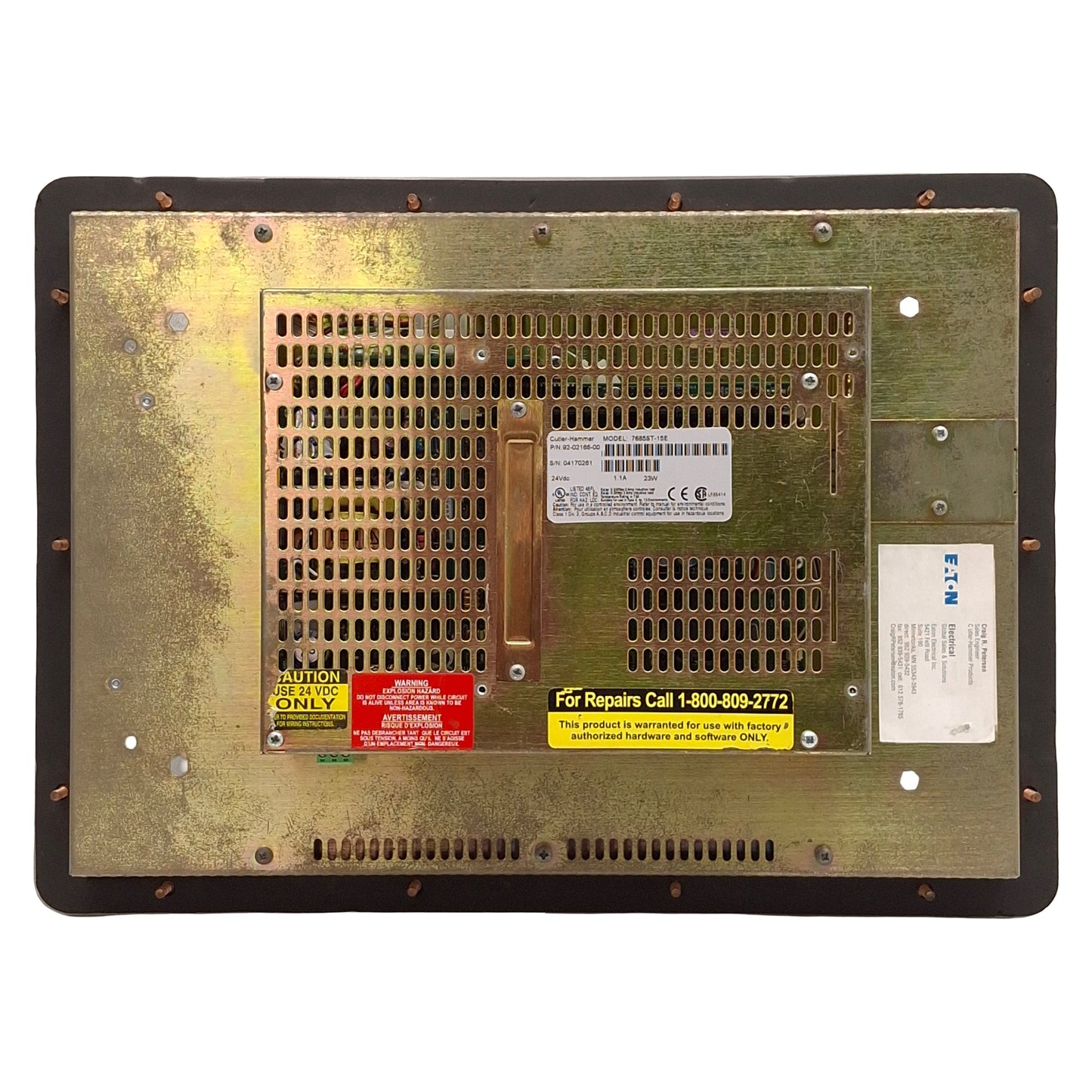 Used Cutler-Hammer 7685ST-15E PanelMate ePro PS Enterprise Edition HMI 15" TFT, 24VDC