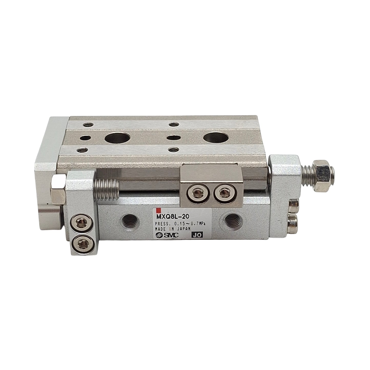 Used SMC MXQ8L-20 Pneumatic Precision Slide Table, ø8mm Bore, 20mm Stroke, 0.7MPa, M5