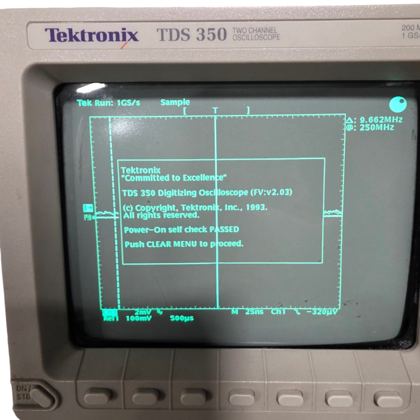 Used Tektronix TDS350 2-Channel Digital Oscilloscope With K212 Cart, 200MHz, 1GS/s