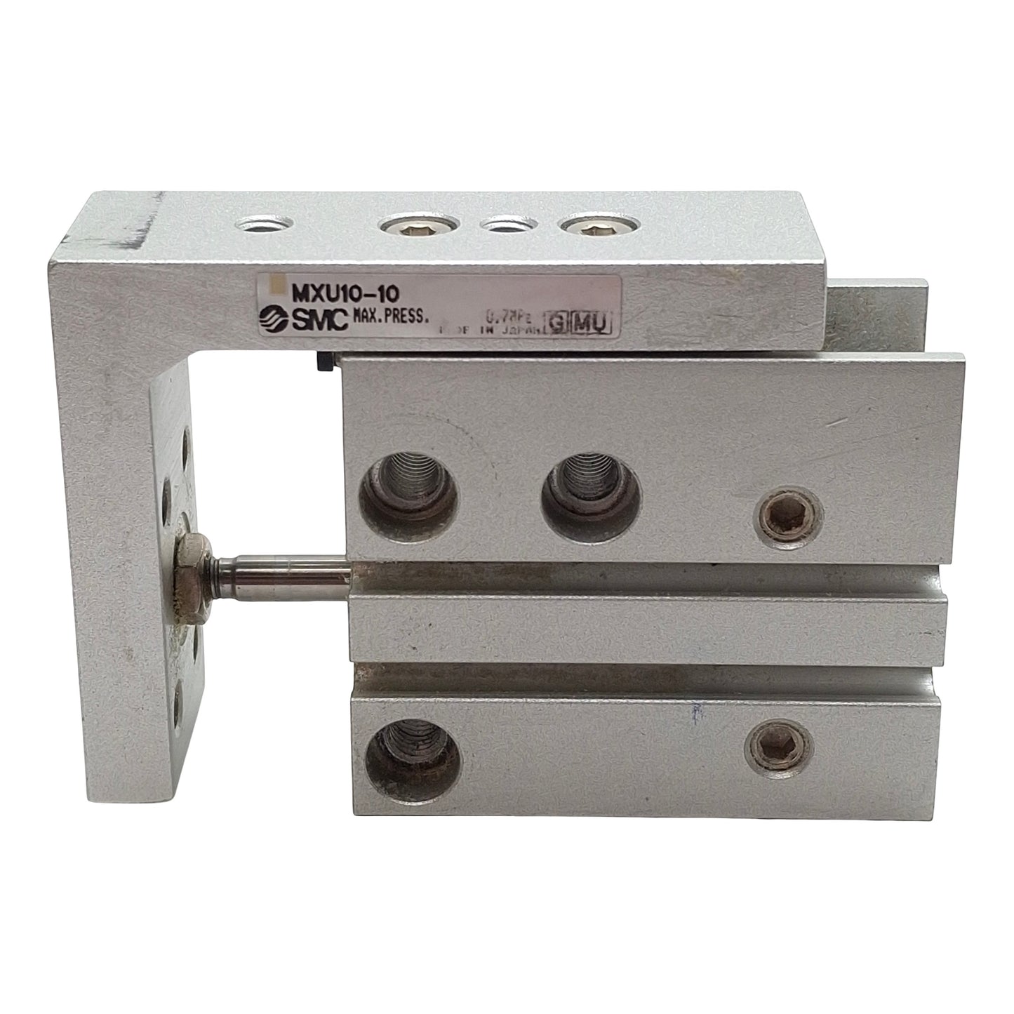 Used SMC MXU10-10 Pneumatic Compact Slide Table, ø10mm Bore, 10mm Stroke, M5, 0.7MPa