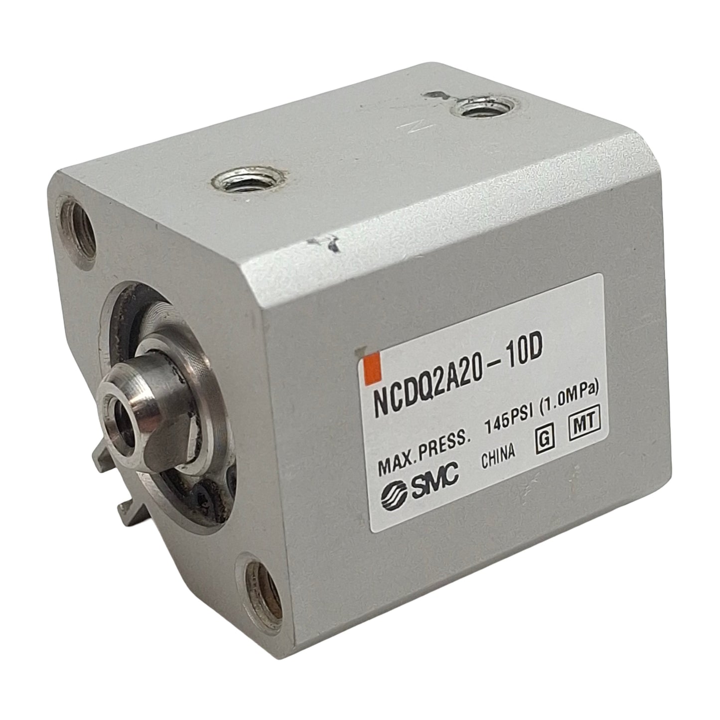 Used SMC NCDQ2A20-10D Compact Cylinder, ø20mm Bore, 10mm Stroke, M5 x 0.8, 1.0MPa