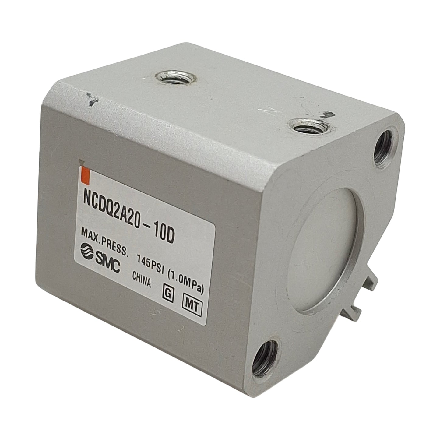 Used SMC NCDQ2A20-10D Compact Cylinder, ø20mm Bore, 10mm Stroke, M5 x 0.8, 1.0MPa