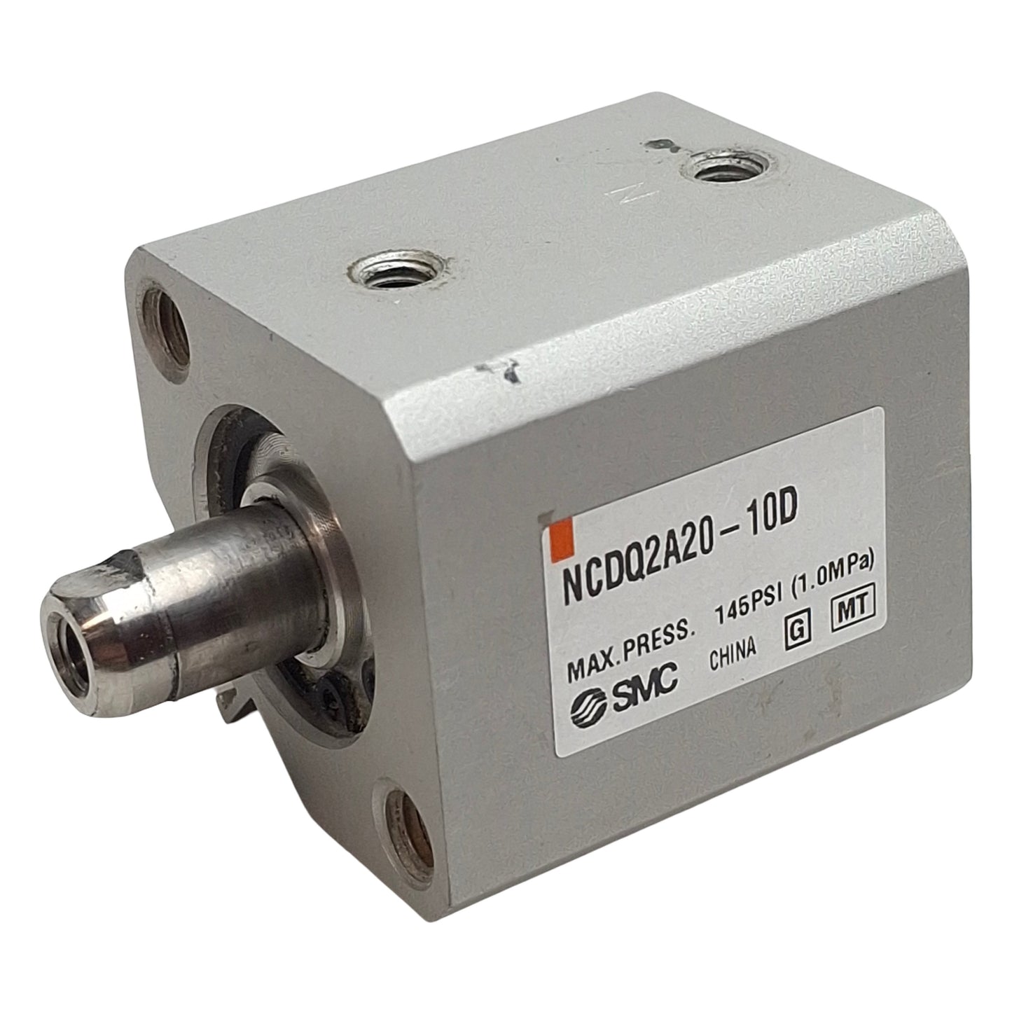 Used SMC NCDQ2A20-10D Compact Cylinder, ø20mm Bore, 10mm Stroke, M5 x 0.8, 1.0MPa