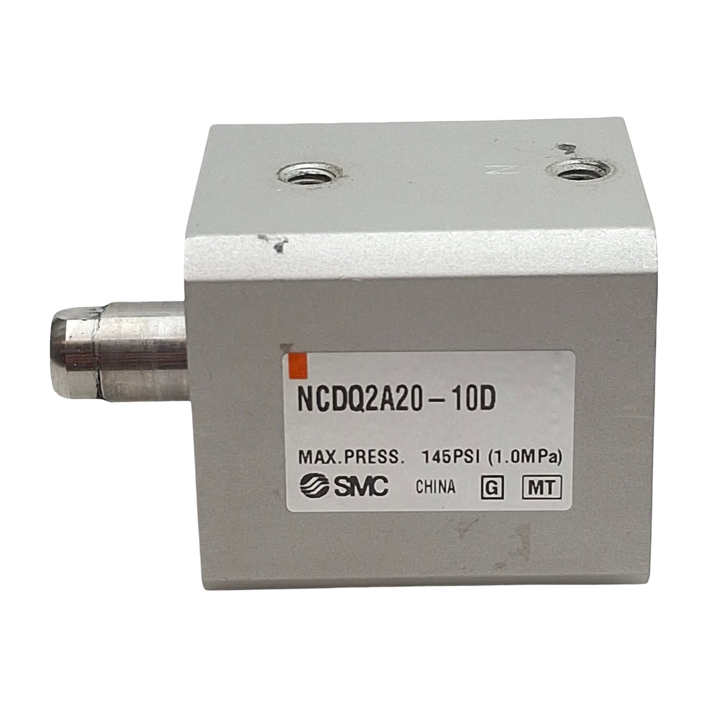 Used SMC NCDQ2A20-10D Compact Cylinder, ø20mm Bore, 10mm Stroke, M5 x 0.8, 1.0MPa