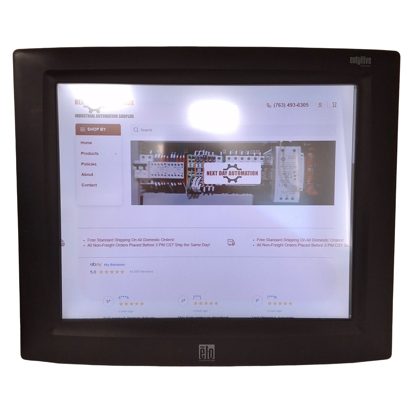Used Elo ET1725L-7UWF-1 Touchscreen Monitor, 17in TFT, 1280x1024, 12VDC *Back Plate*