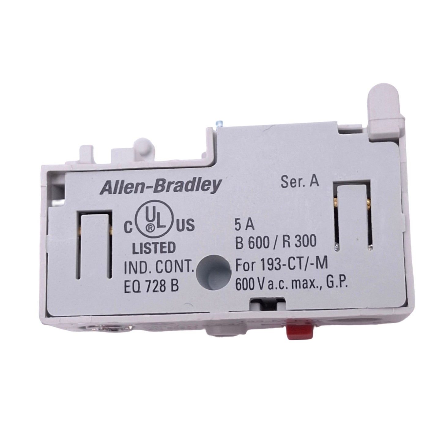 New Allen Bradley 193-M-F10 Auxiliary Contact Block for 193-M/193-CT, 1NO, 600VAC 5A