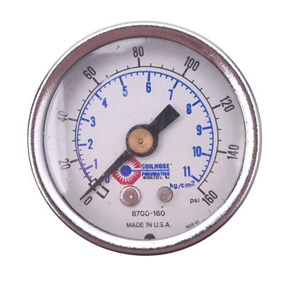 Used Coilhose Pneumatics 8700-160 Air Pressure Gauge, ø1-1/2in, 160psi, 1/8in NPT