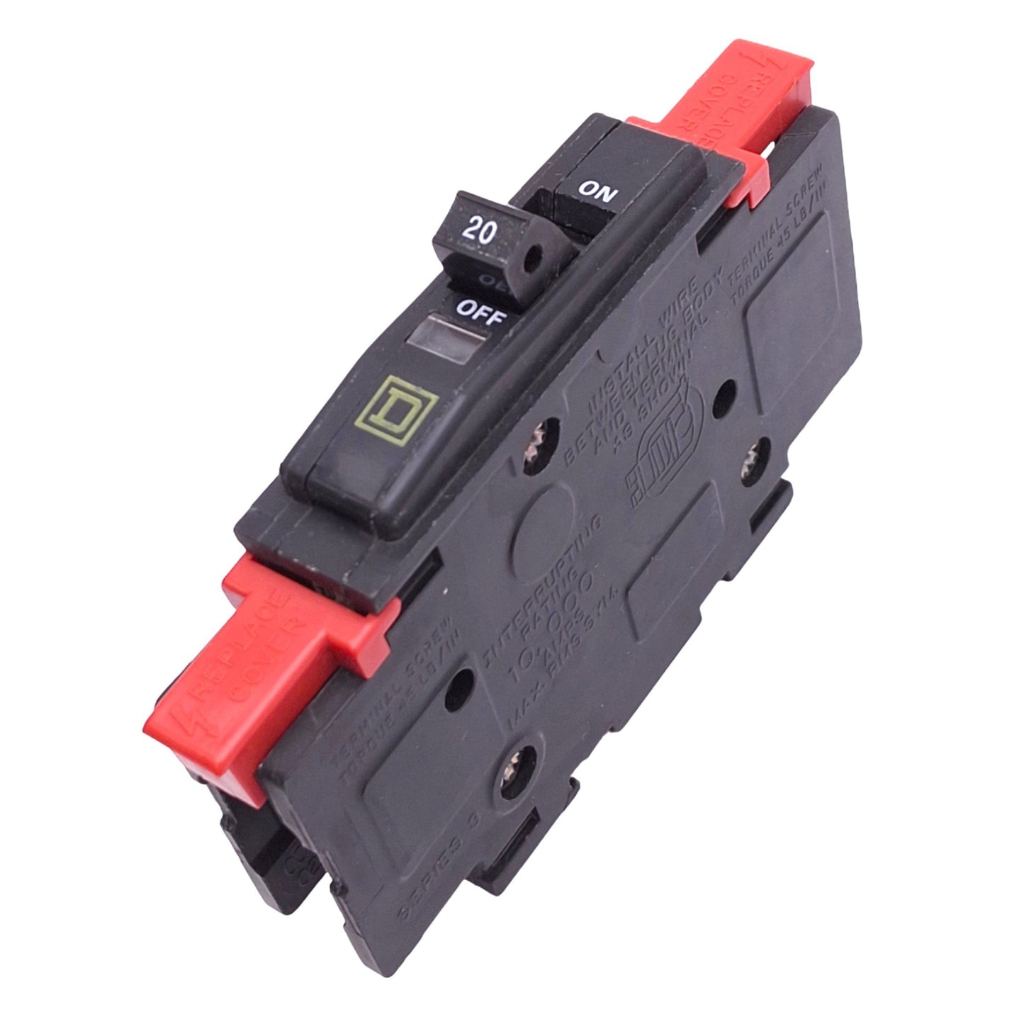 Used Square D QOU120 Circuit Breaker, 1-Pole, 20A, 120/240VAC Max, DIN Rail