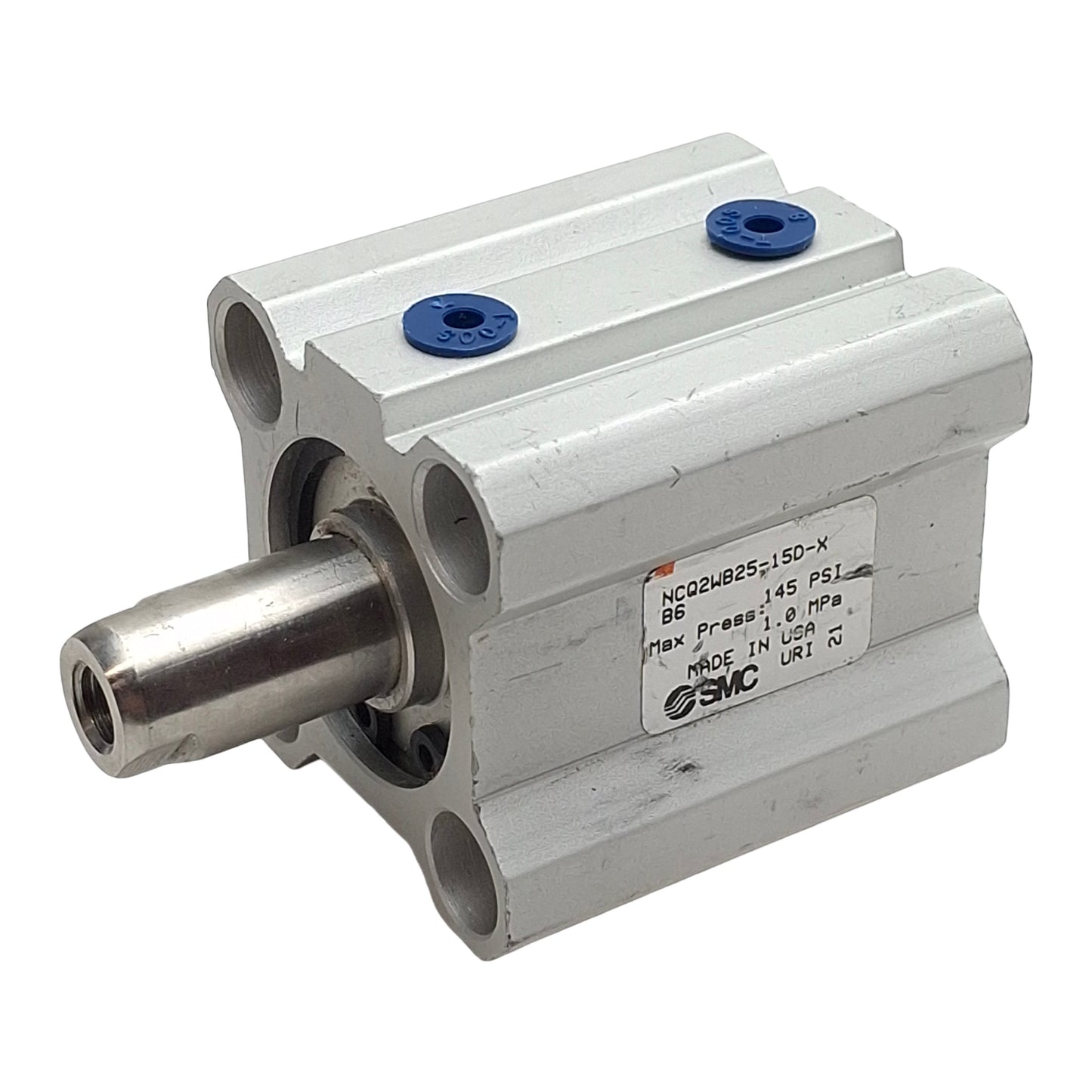 Used SMC NCQ2WB25-15D-XB6 Pneumatic Compact Cylinder, ø25mm Bore, 15mm Stroke, M5x0.8