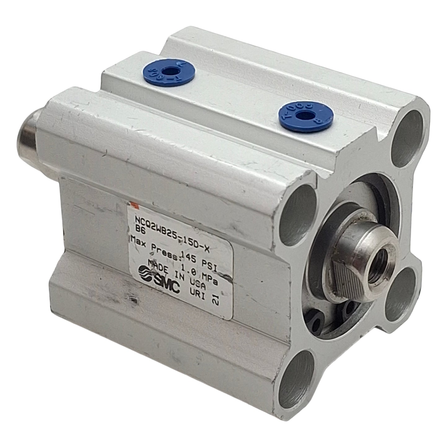 Used SMC NCQ2WB25-15D-XB6 Pneumatic Compact Cylinder, ø25mm Bore, 15mm Stroke, M5x0.8