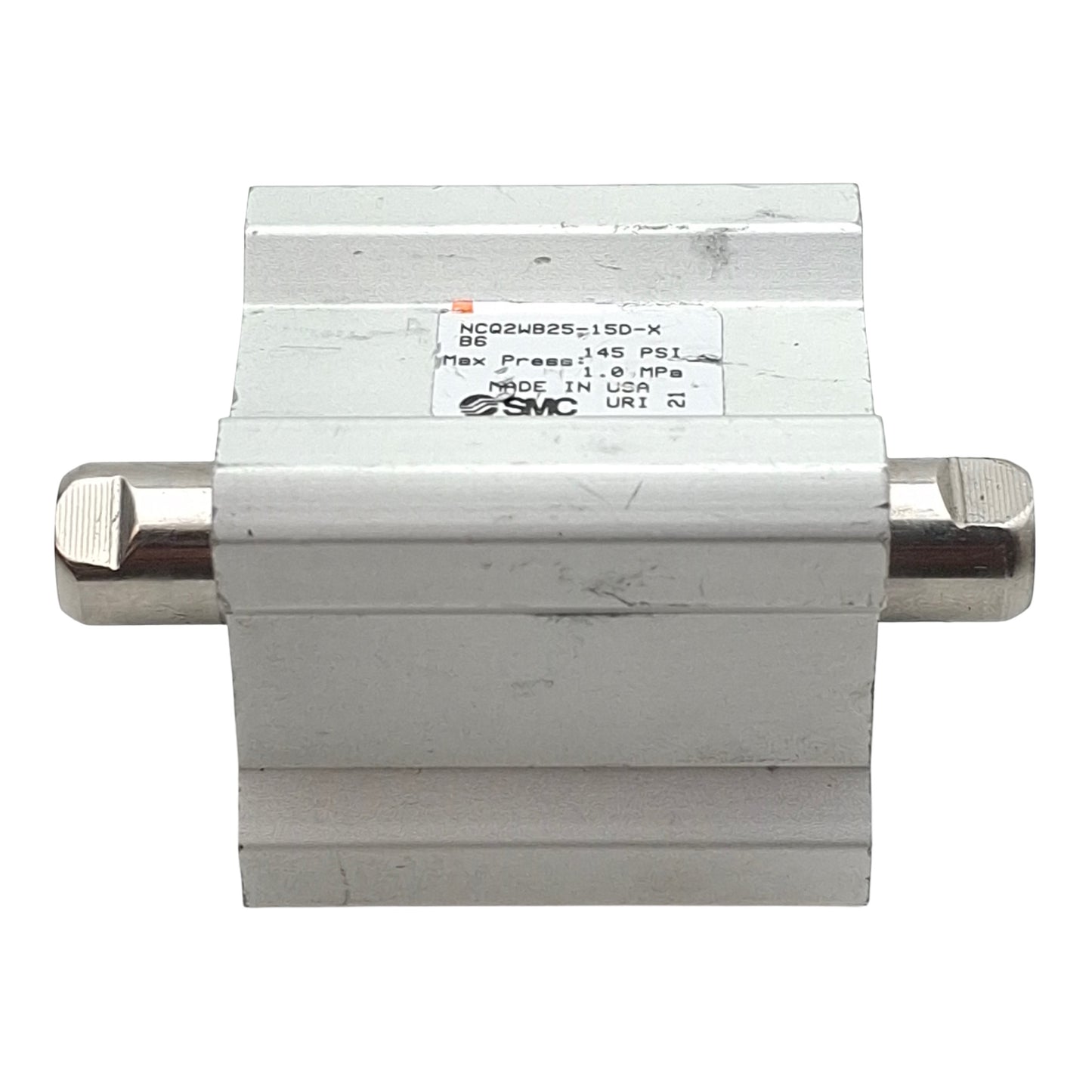 Used SMC NCQ2WB25-15D-XB6 Pneumatic Compact Cylinder, ø25mm Bore, 15mm Stroke, M5x0.8