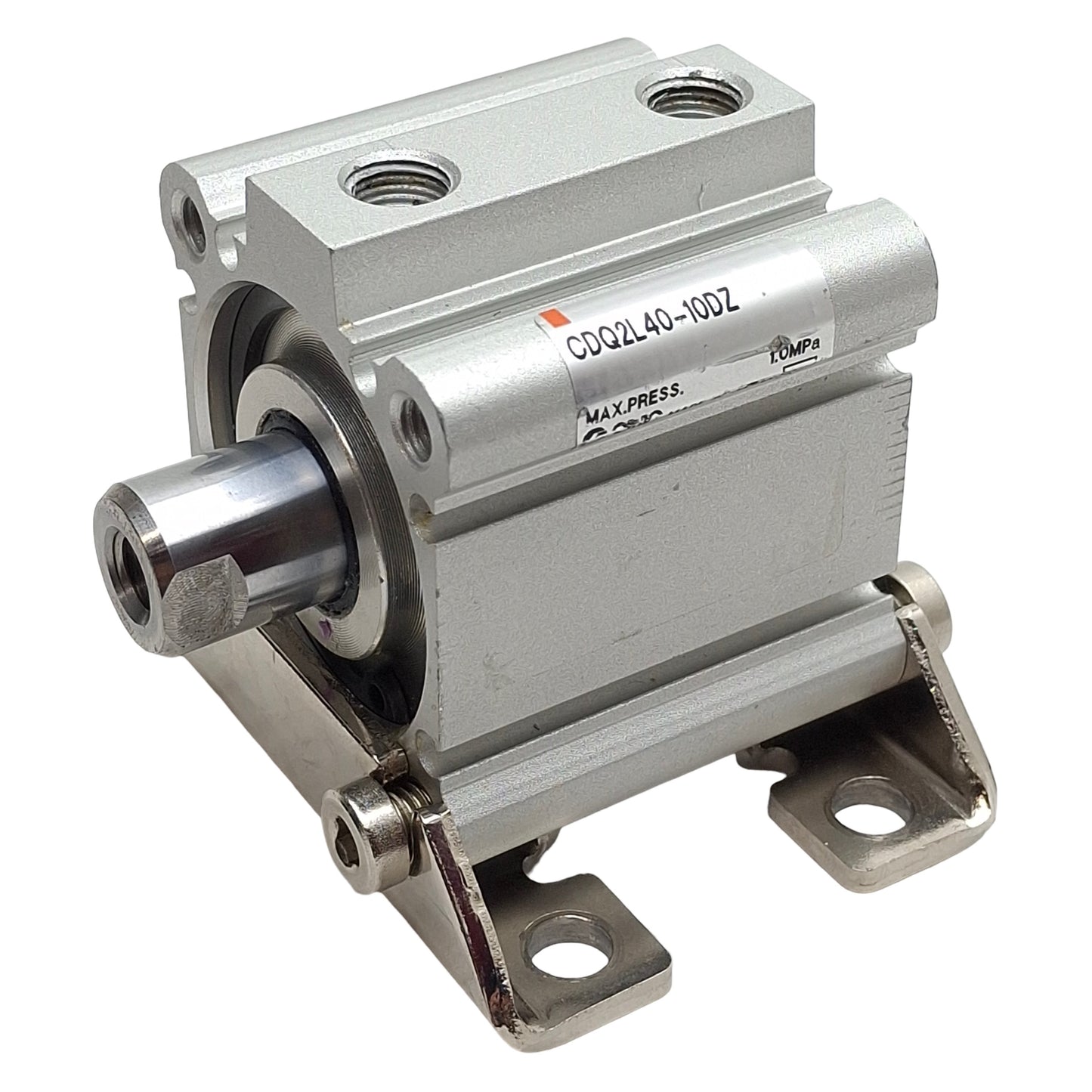 Used SMC CDQ2L40-10DZ Pneumatic Compact Cylinder, ø40mm Bore, 10mm Stroke, 1/8in NPT